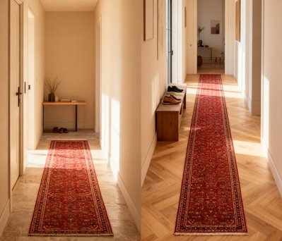 Handgeknüpfter Kashan Perserteppich 407 × 100 cm