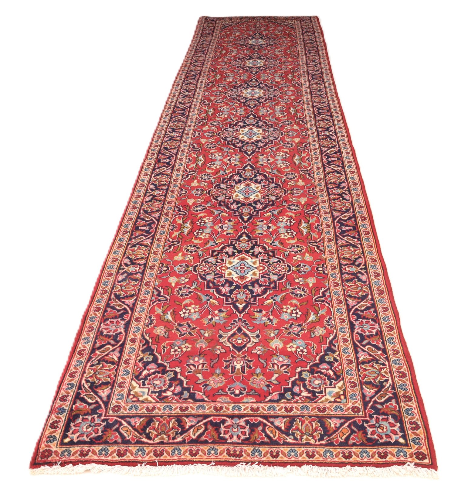 Kashan Perserteppich aus Iran, 425 × 95 cm