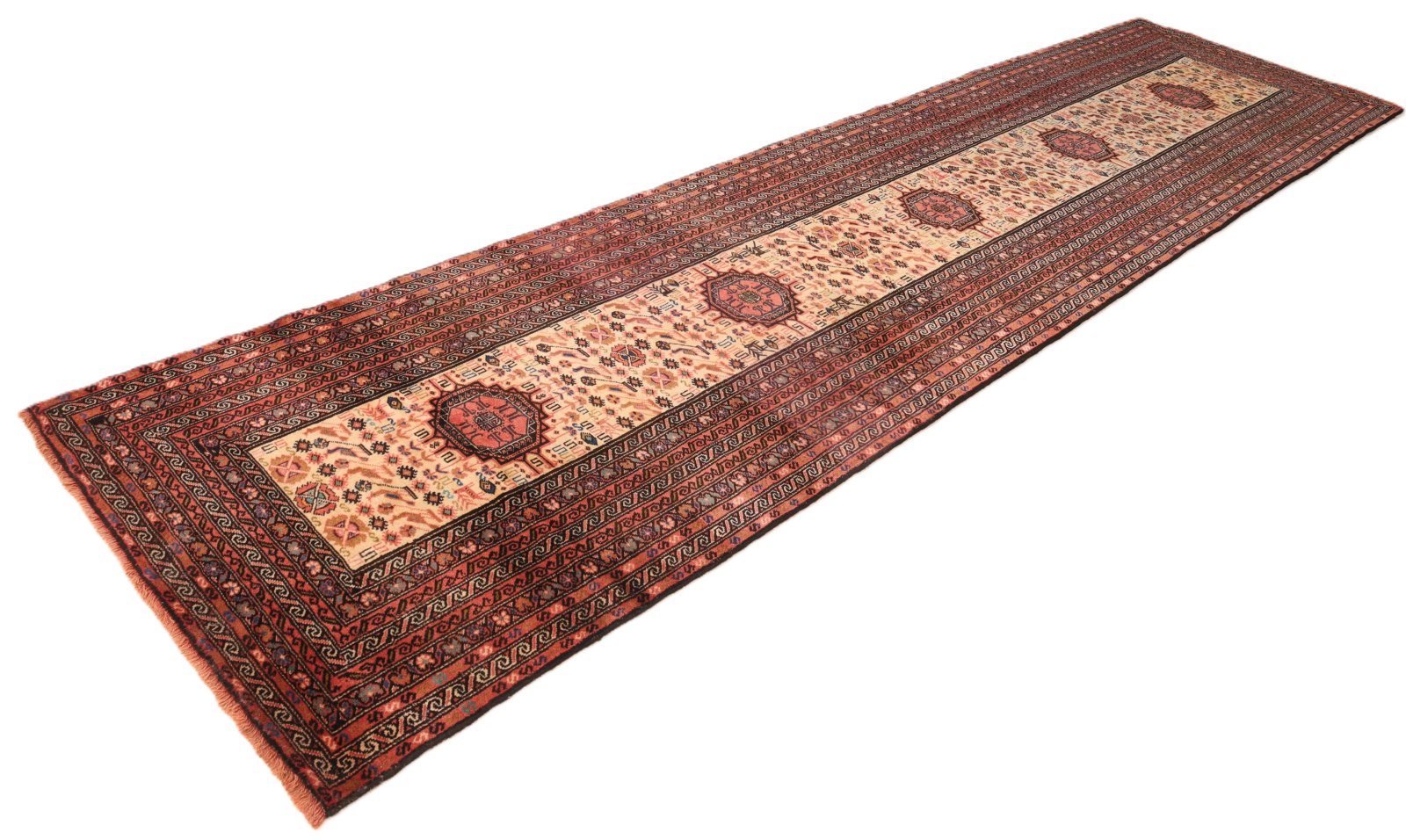 Handgeknüpfter Perserteppich 404 × 104 cm