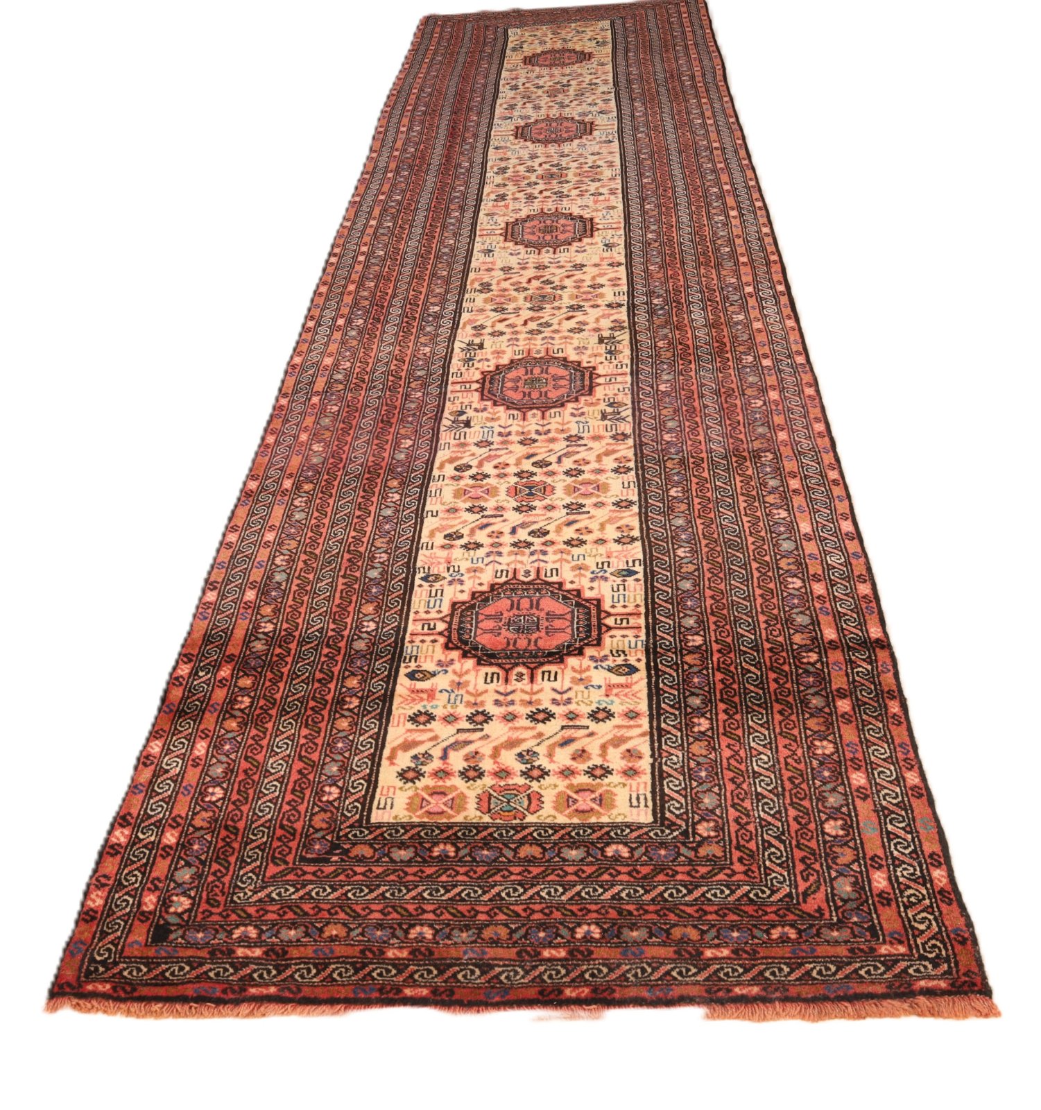 Handgeknüpfter Perserteppich 404 × 104 cm