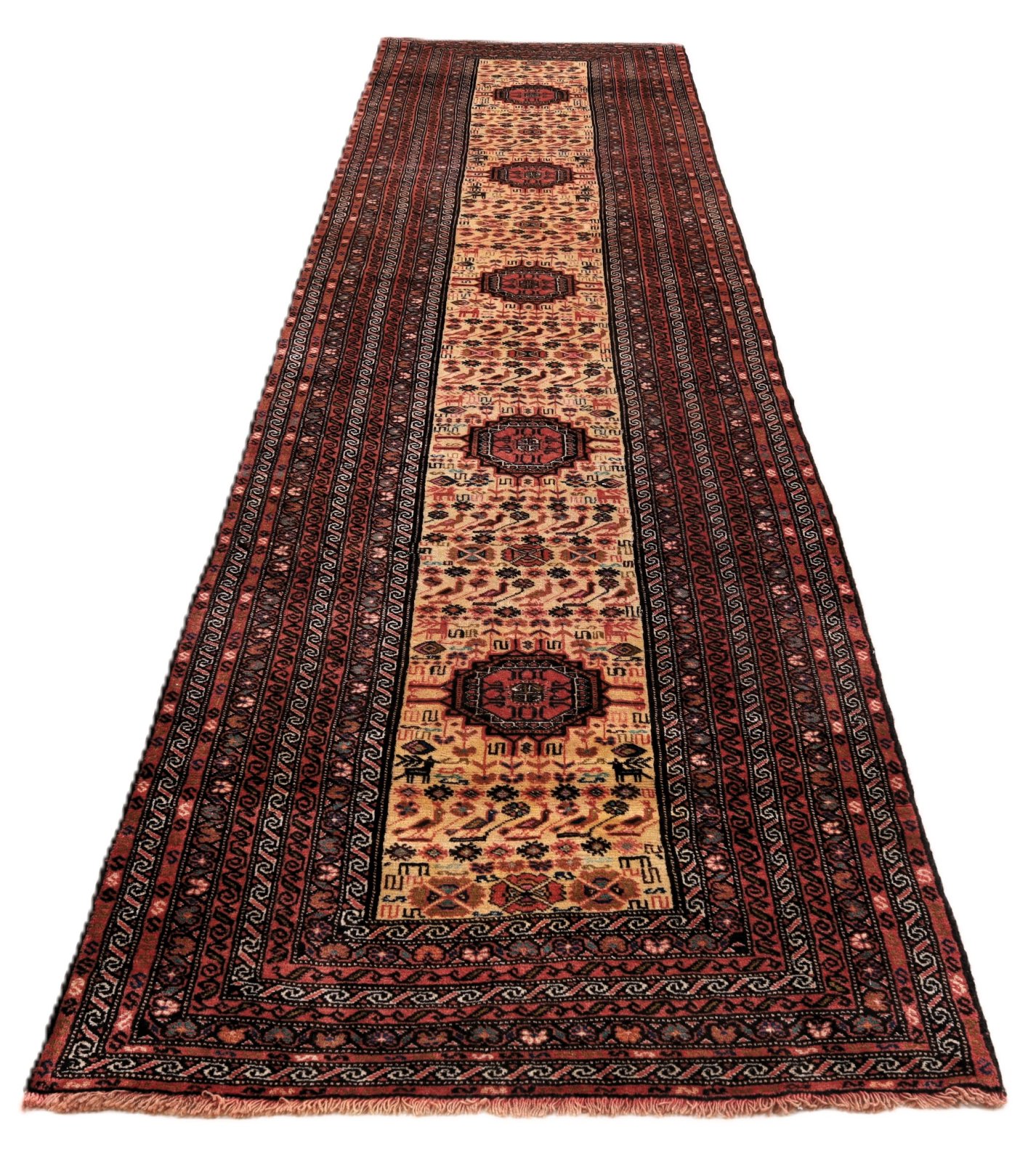 Handgeknüpfter Perserteppich 404 × 104 cm