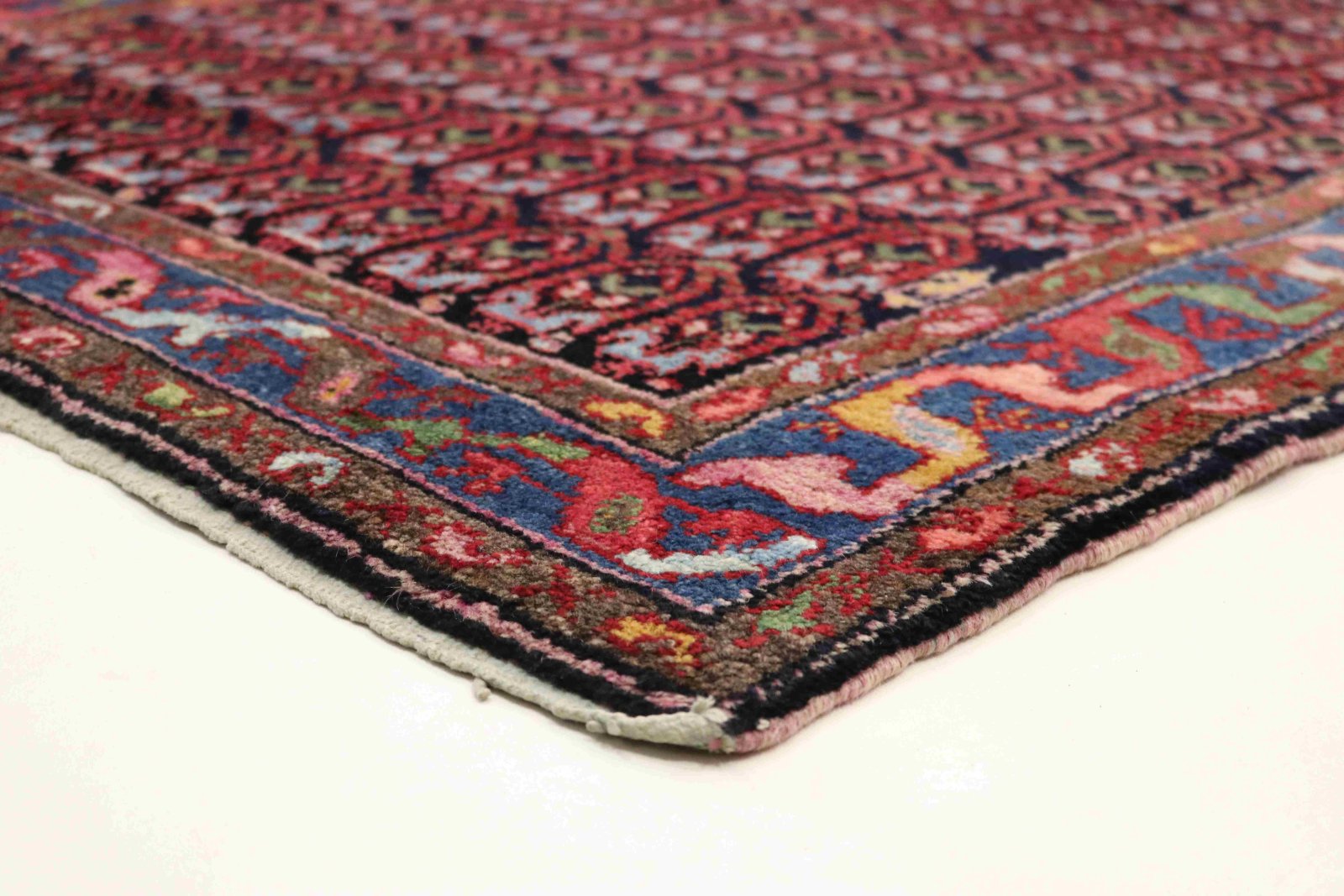 perserteppich-480-x-110-cm-wolle-handgeknuepft-rot-orange-5 Handgeknüpfter Malayer Perserteppich, 480 × 110 cm, Wolle