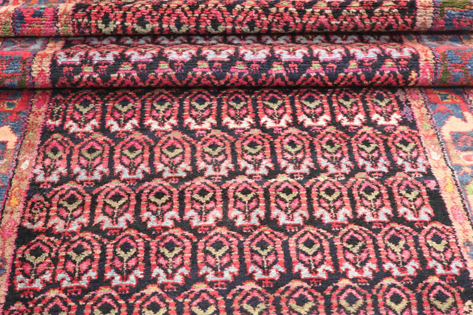 perserteppich-480-x-110-cm-wolle-handgeknuepft-rot-orange-6 Handgeknüpfter Malayer Perserteppich, 480 × 110 cm, Wolle