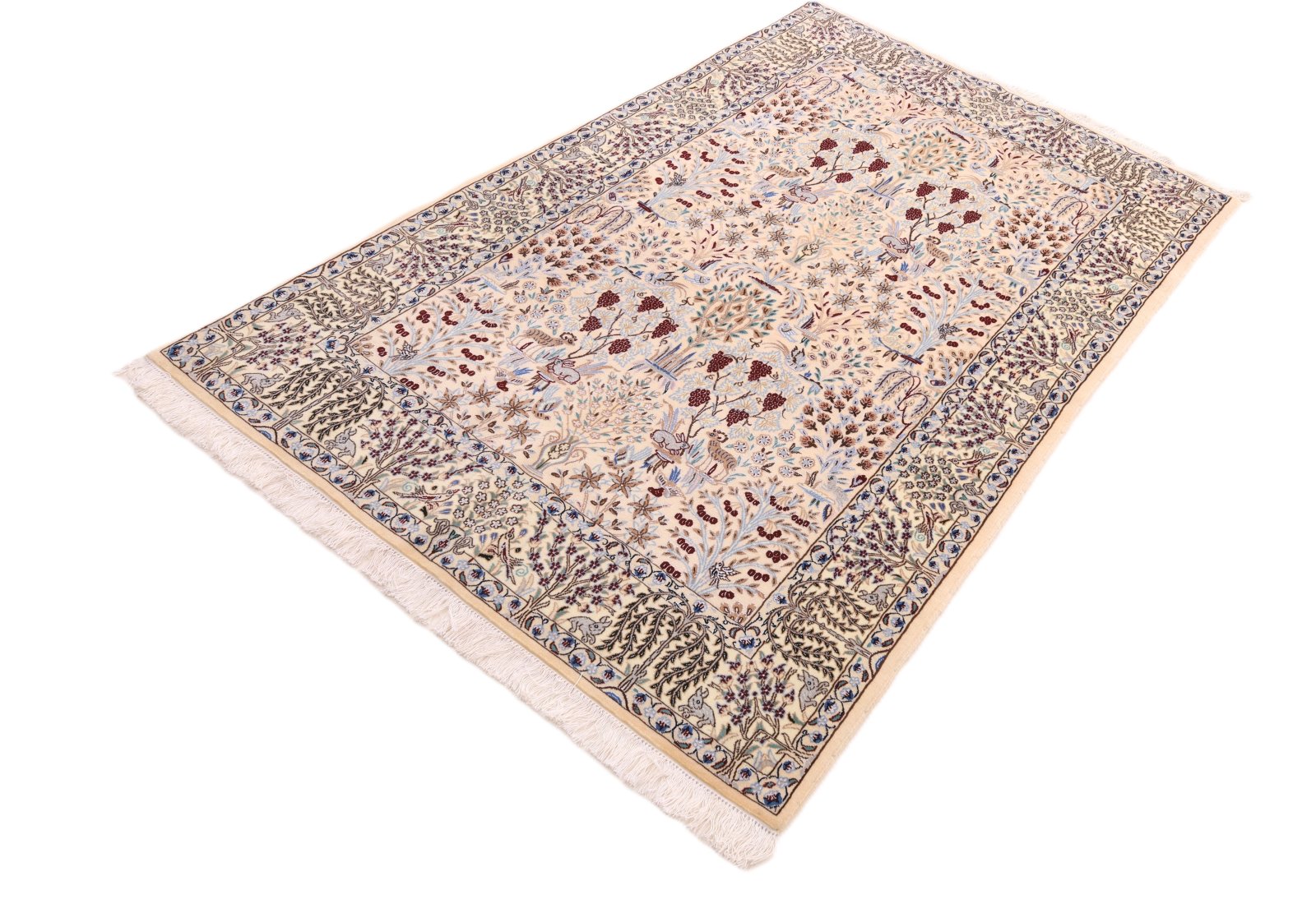 perserteppich-nain-195-x-126-cm-wolle-und-seide-handgeknuepft-5 Handgeknüpfter Nain Perserteppich, 195 × 126 cm, Wolle & Seide