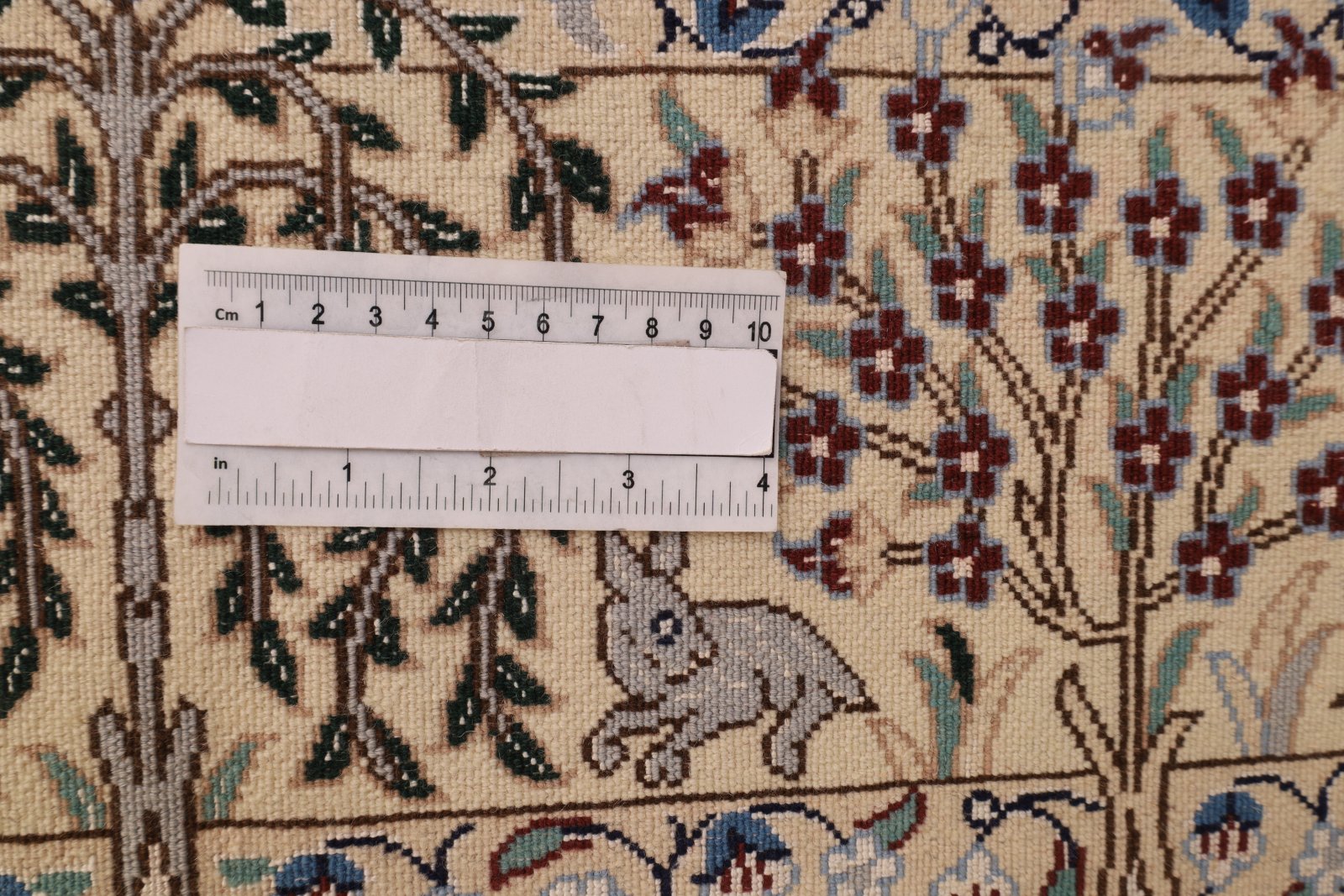 perserteppich-nain-195-x-126-cm-wolle-und-seide-handgeknuepft-6 Handgeknüpfter Nain Perserteppich, 195 × 126 cm, Wolle & Seide