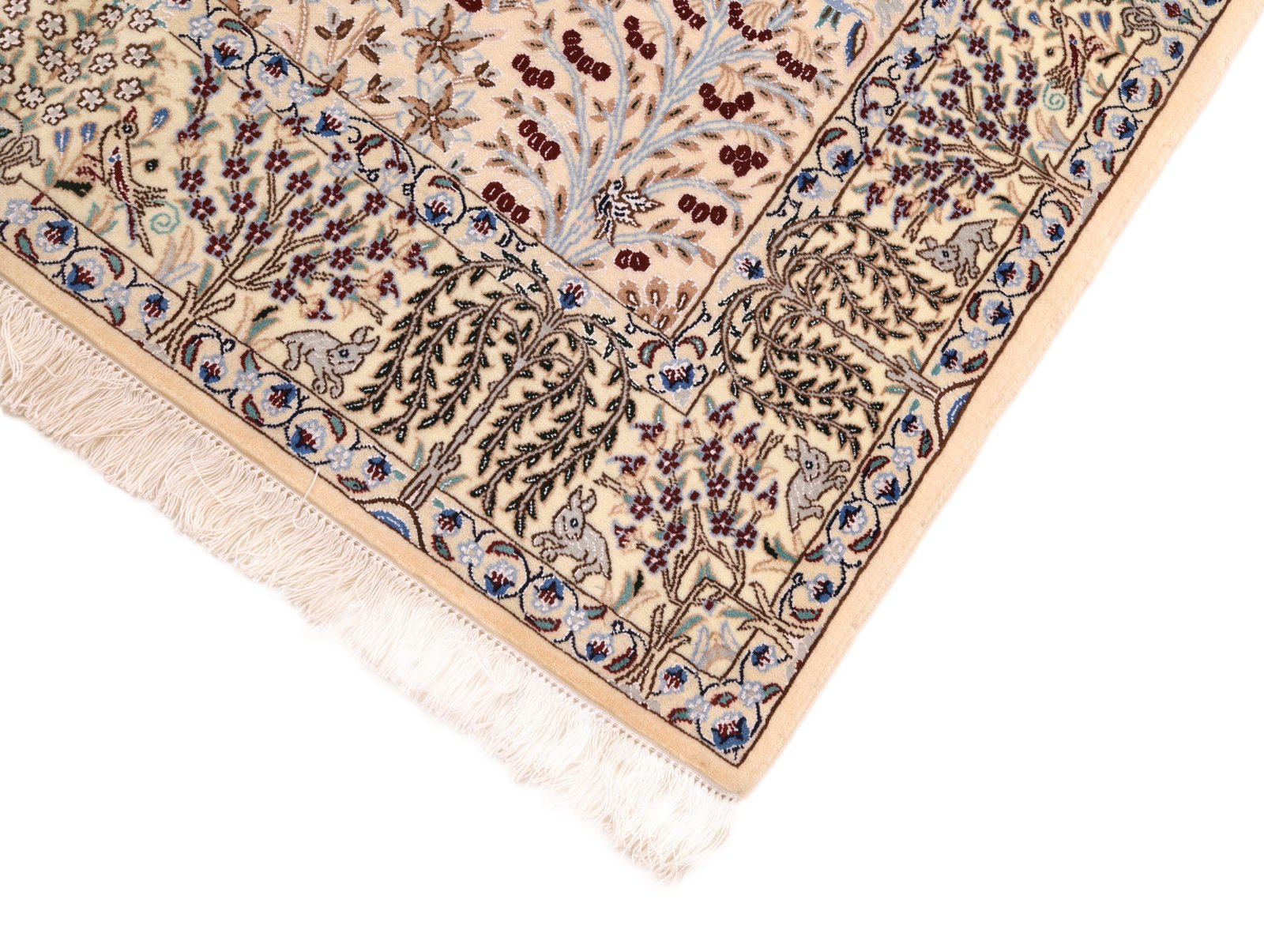 perserteppich-nain-195-x-126-cm-wolle-und-seide-handgeknuepft-7 Handgeknüpfter Nain Perserteppich, 195 × 126 cm, Wolle & Seide