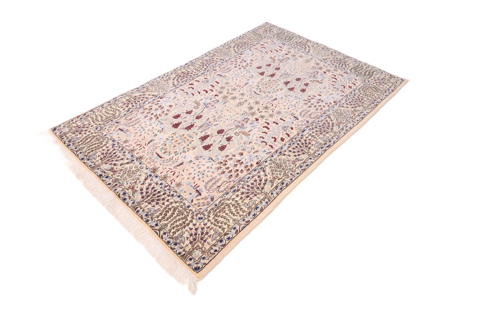 perserteppich-nain-195-x-126-cm-wolle-und-seide-handgeknuepft-8 Handgeknüpfter Nain Perserteppich, 195 × 126 cm, Wolle & Seide