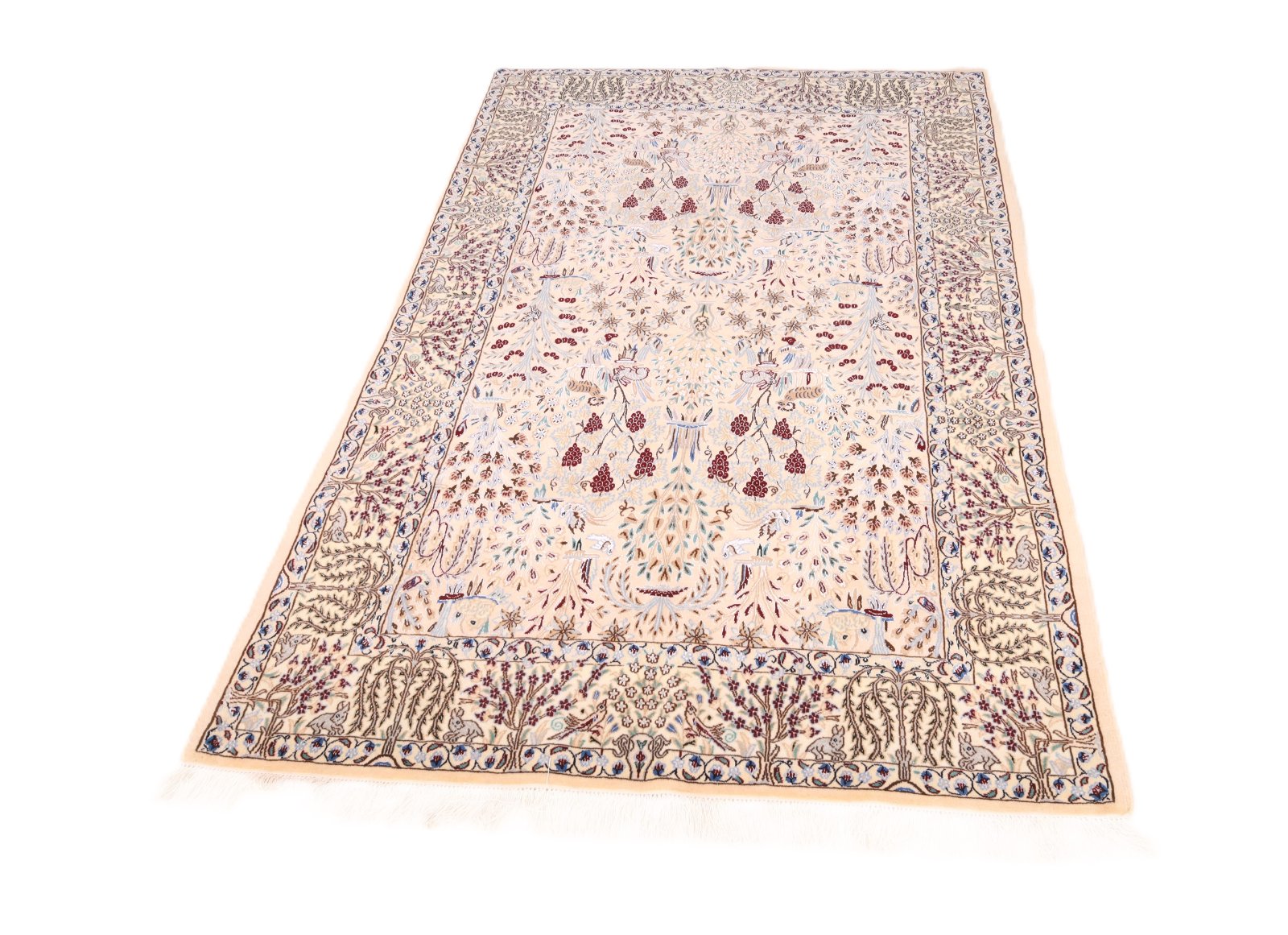 perserteppich-nain-195-x-126-cm-wolle-und-seide-handgeknuepft-9 Handgeknüpfter Nain Perserteppich, 195 × 126 cm, Wolle & Seide