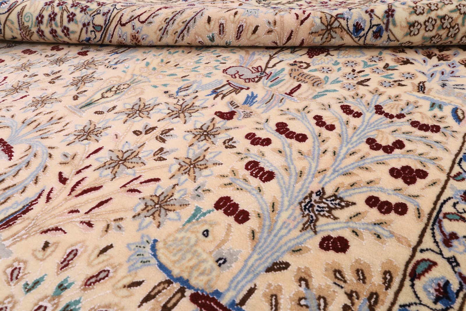 perserteppich-nain-195-x-126-cm-wolle-und-seide-handgeknuepft-10 Handgeknüpfter Nain Perserteppich, 195 × 126 cm, Wolle & Seide