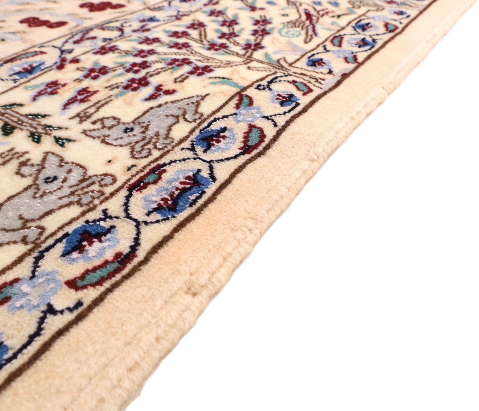 perserteppich-nain-195-x-126-cm-wolle-und-seide-handgeknuepft-11 Handgeknüpfter Nain Perserteppich, 195 × 126 cm, Wolle & Seide