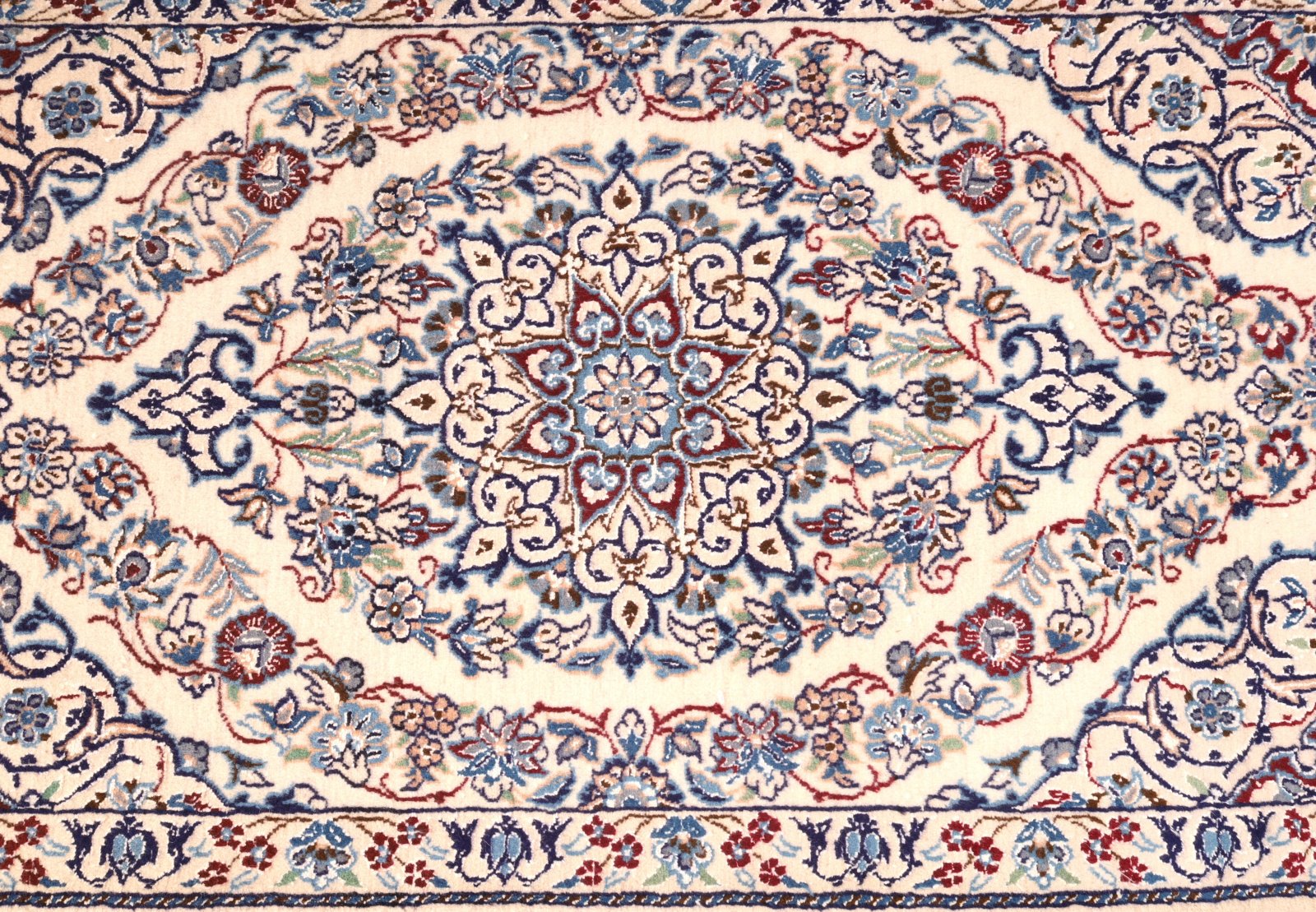 perserteppich-nain-202-x-65-cm-wolle-und-seide-handgeknuepft-5 Handgeknüpfter Nain Perserteppich, 202 × 65 cm, Wolle & Seide