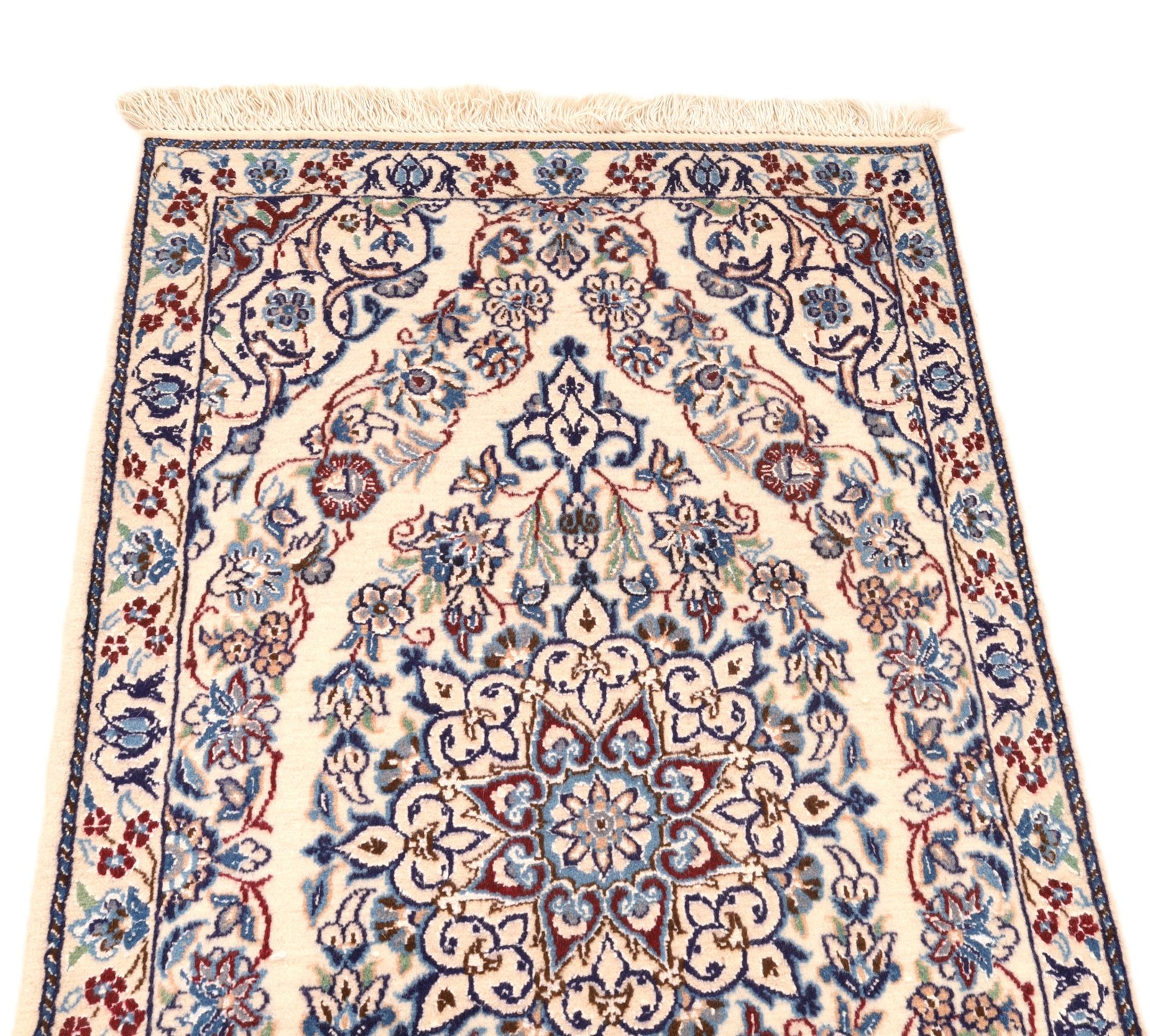 perserteppich-nain-202-x-65-cm-wolle-und-seide-handgeknuepft-11 Handgeknüpfter Nain Perserteppich, 202 × 65 cm, Wolle & Seide