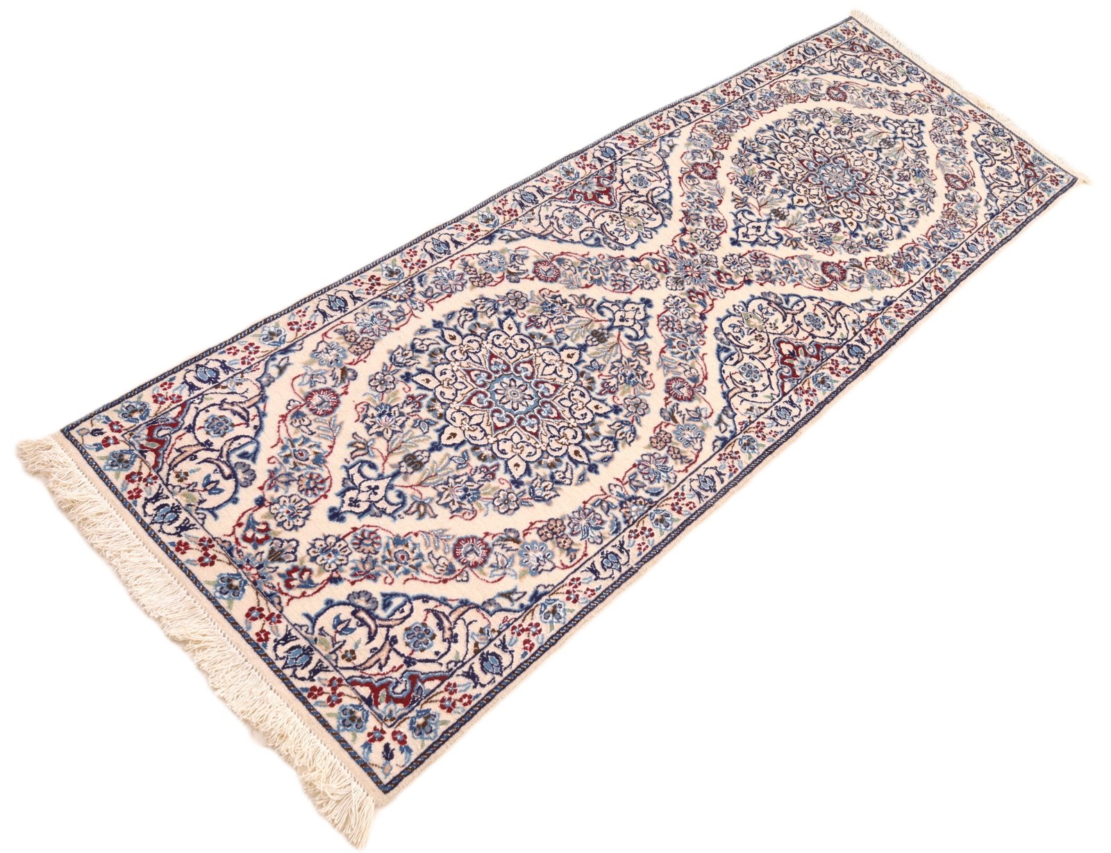 perserteppich-nain-202-x-65-cm-wolle-und-seide-handgeknuepft-14 Handgeknüpfter Nain Perserteppich, 202 × 65 cm, Wolle & Seide