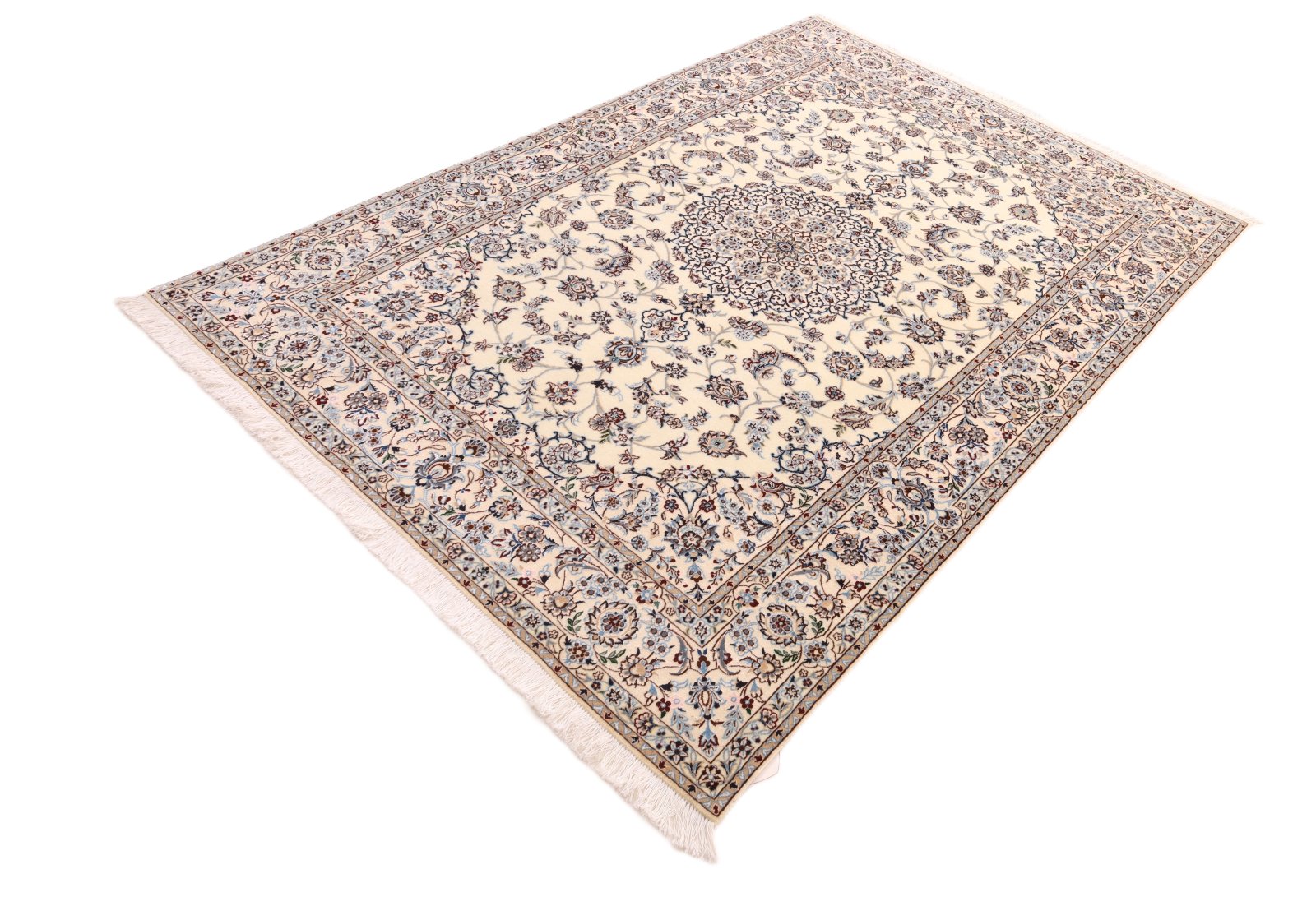 Nain Perserteppich 214 × 143 cm aus Wolle & Seide, handgeknüpft