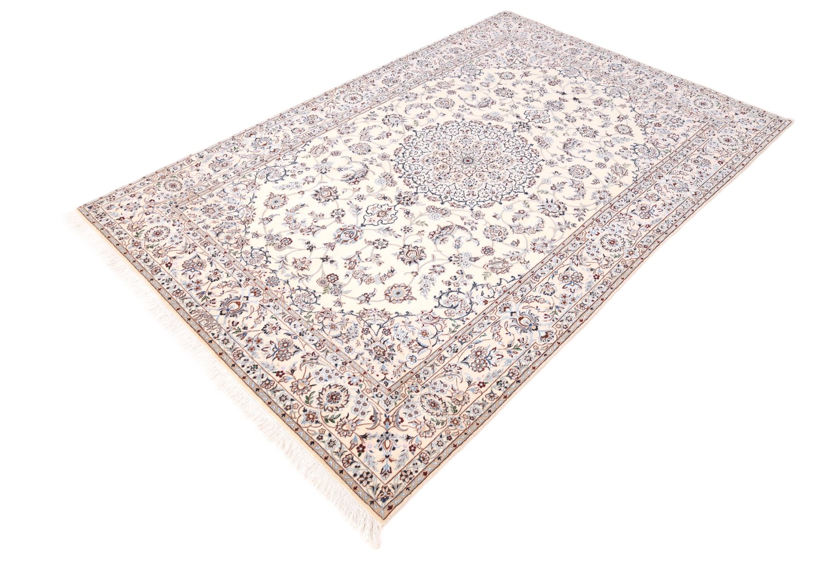 Nain Perserteppich 214 × 143 cm aus Wolle & Seide, handgeknüpft