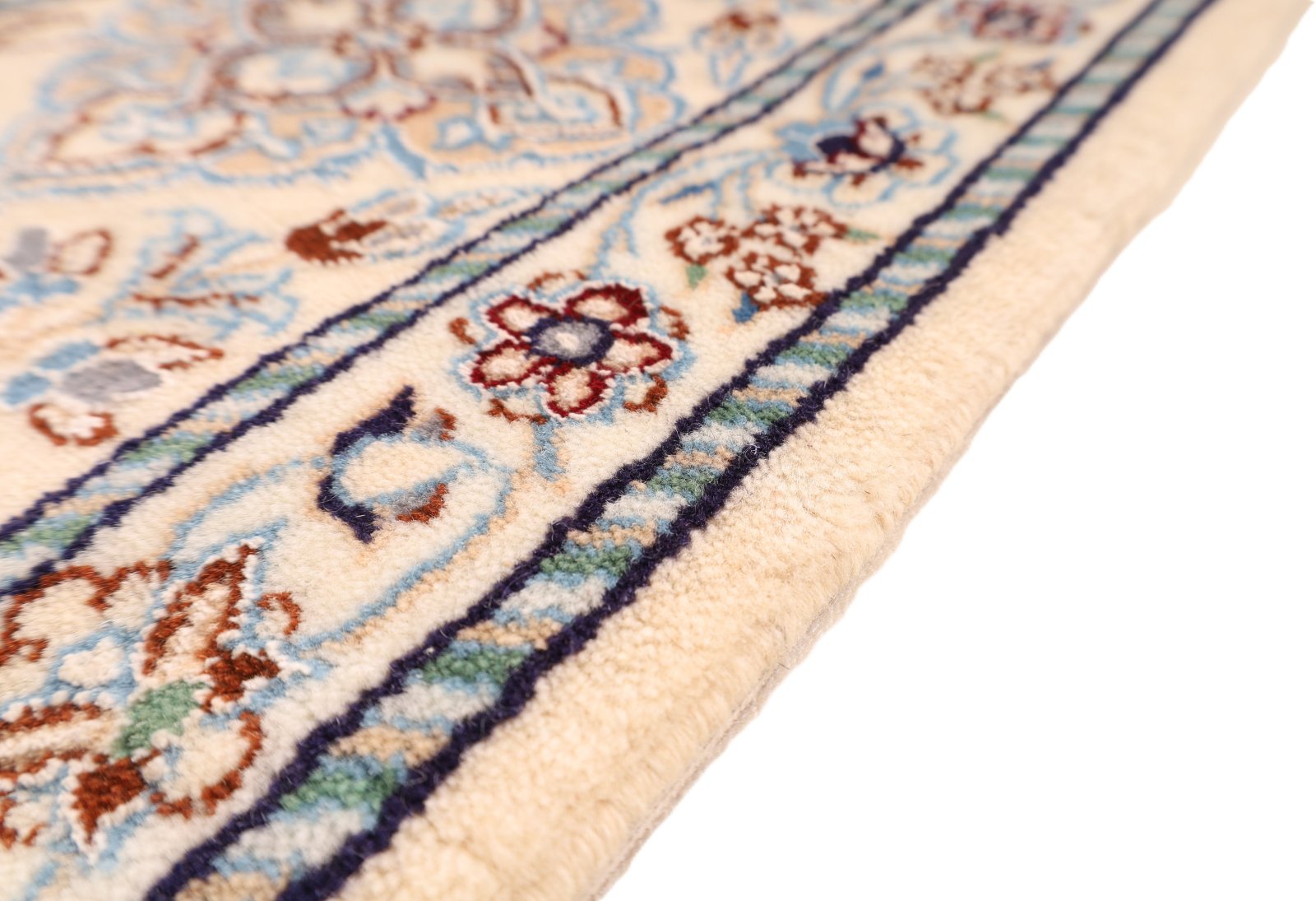 perserteppich-229-x-155-cm-wolle-seide-handgeknuepft-rot-orange-10 Nain Perserteppich aus Iran, 229 × 155 cm