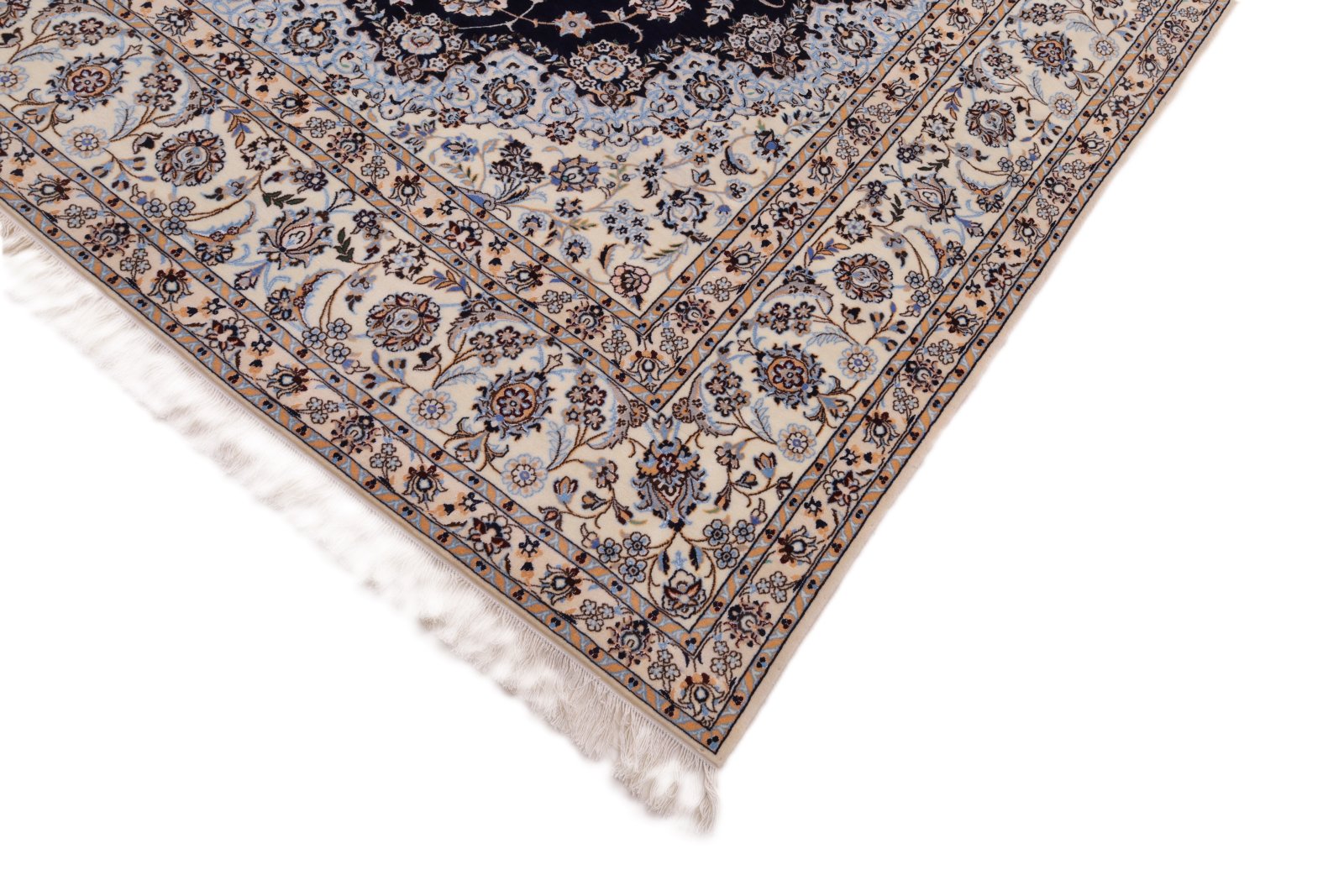 perserteppich-378-x-257-cm-wolle-seide-handgeknuepft-5 Nain Perserteppich aus Iran, 378 × 257 cm