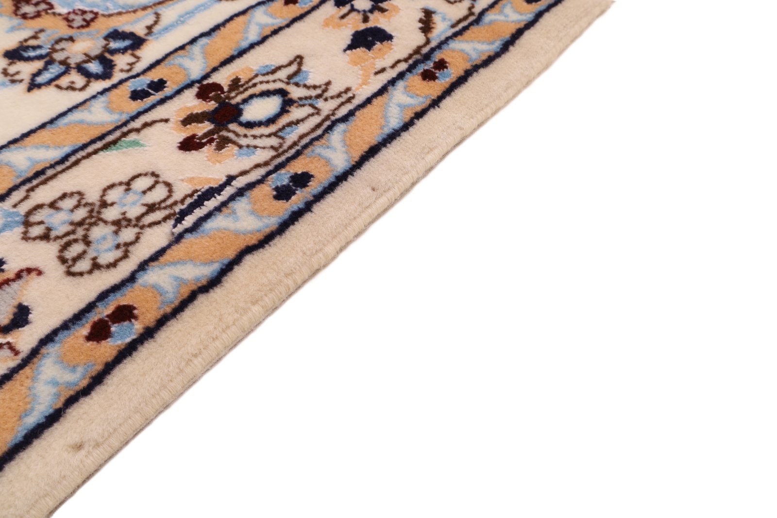 perserteppich-378-x-257-cm-wolle-seide-handgeknuepft-8 Nain Perserteppich aus Iran, 378 × 257 cm
