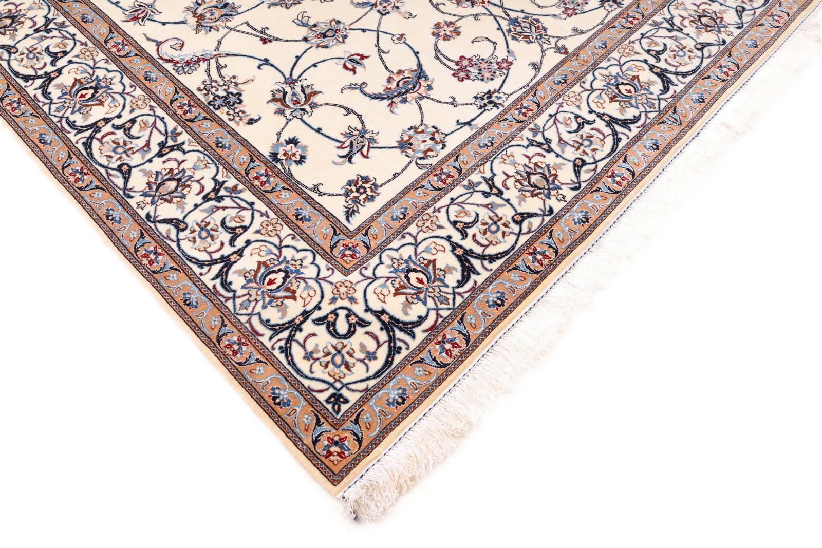 perserteppich-nain-241-x-158-cm-wolle-und-seide-handgeknuepft-11 Handgeknüpfter Nain Perserteppich, 241 × 158 cm, Wolle & Seide