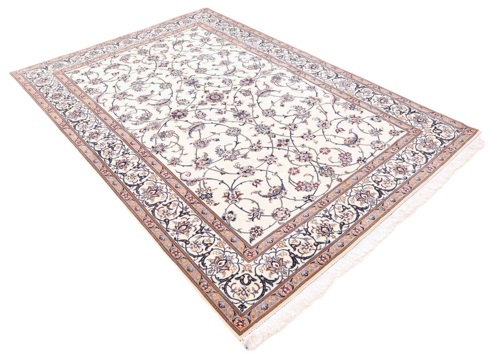 perserteppich-nain-241-x-158-cm-wolle-und-seide-handgeknuepft-12 Handgeknüpfter Nain Perserteppich, 241 × 158 cm, Wolle & Seide