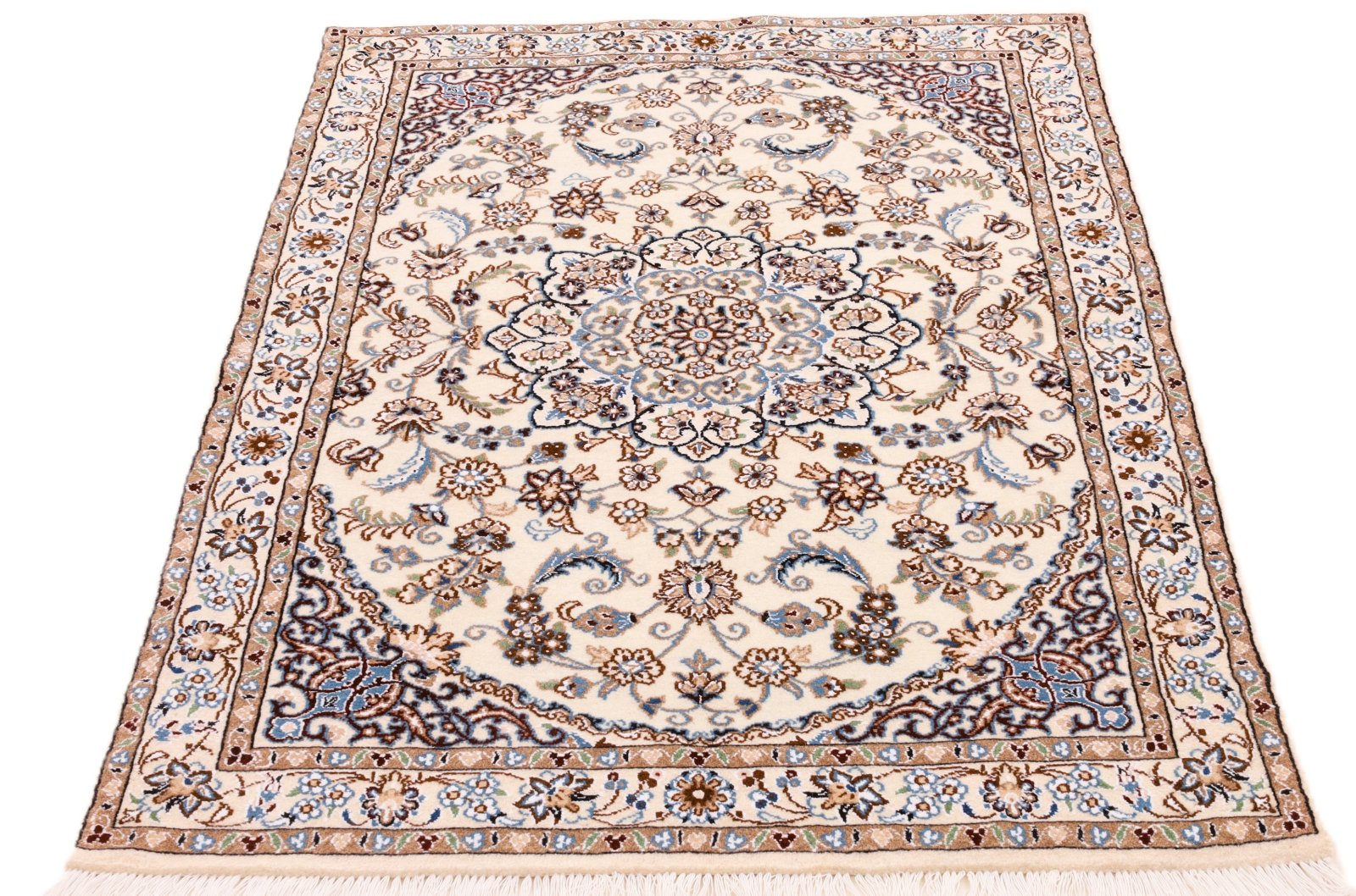 Handgeknüpfter Nain Perserteppich, 153 × 99 cm, Wolle & Seide
