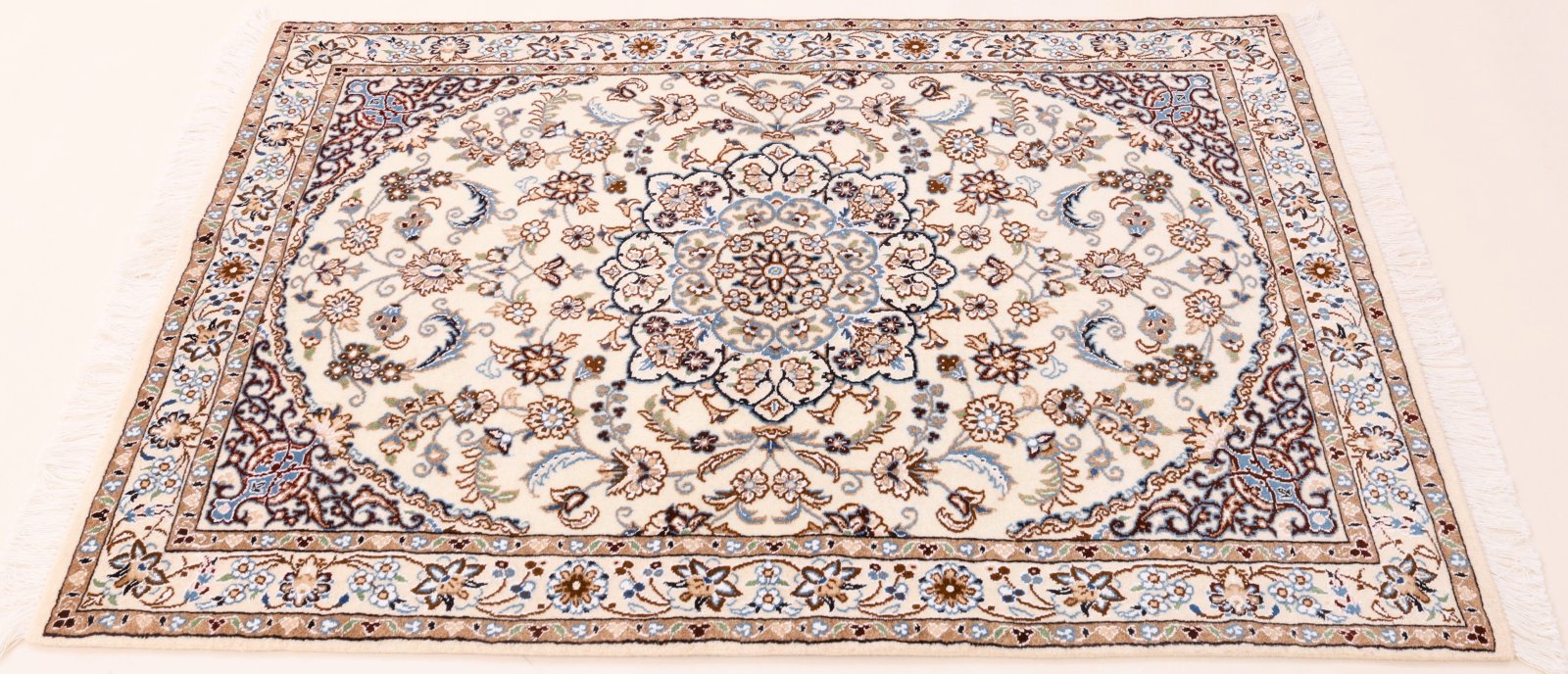 Handgeknüpfter Nain Perserteppich, 153 × 99 cm, Wolle & Seide