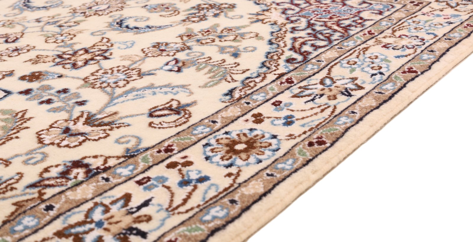Handgeknüpfter Nain Perserteppich, 153 × 99 cm, Wolle & Seide