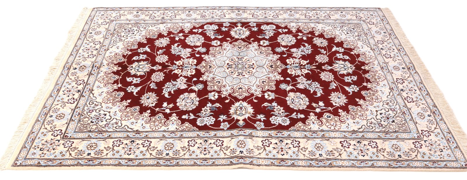 Nain Perserteppich 241 × 153 cm aus Wolle & Seide, handgeknüpft