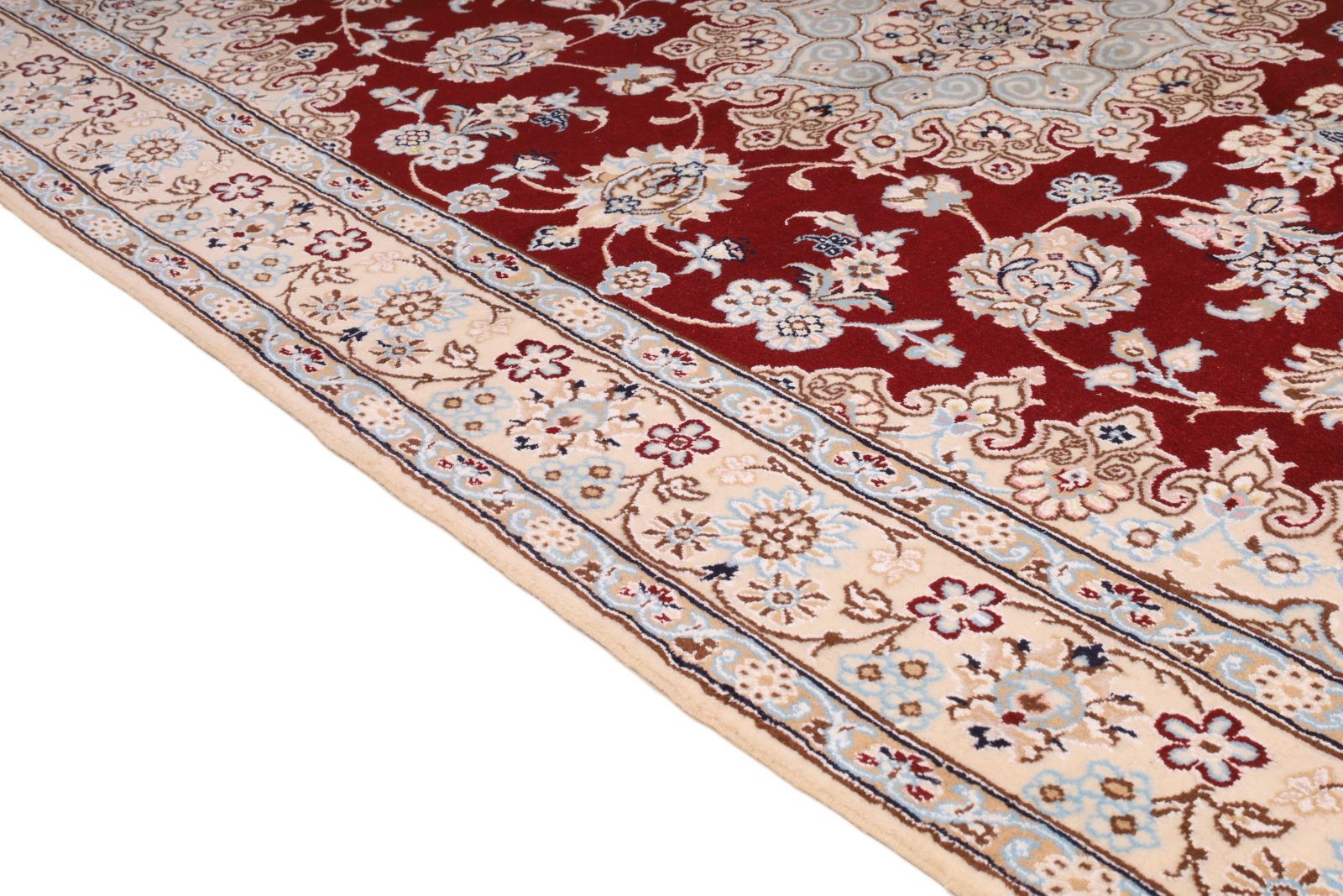 Nain Perserteppich 241 × 153 cm aus Wolle & Seide, handgeknüpft