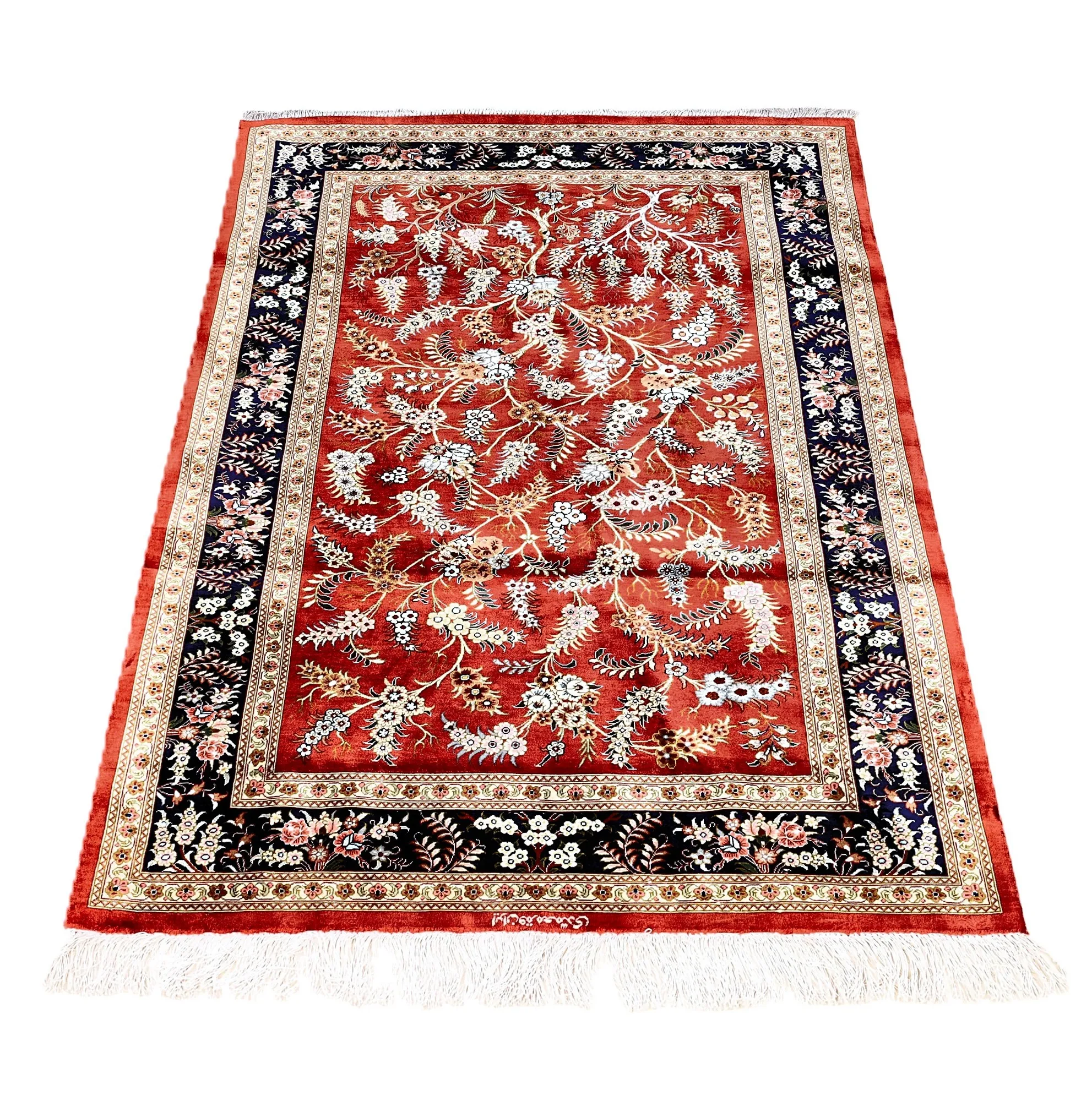 115780-06 Ghom Perserteppich 150 × 98 cm aus Seide, handgeknüpft
