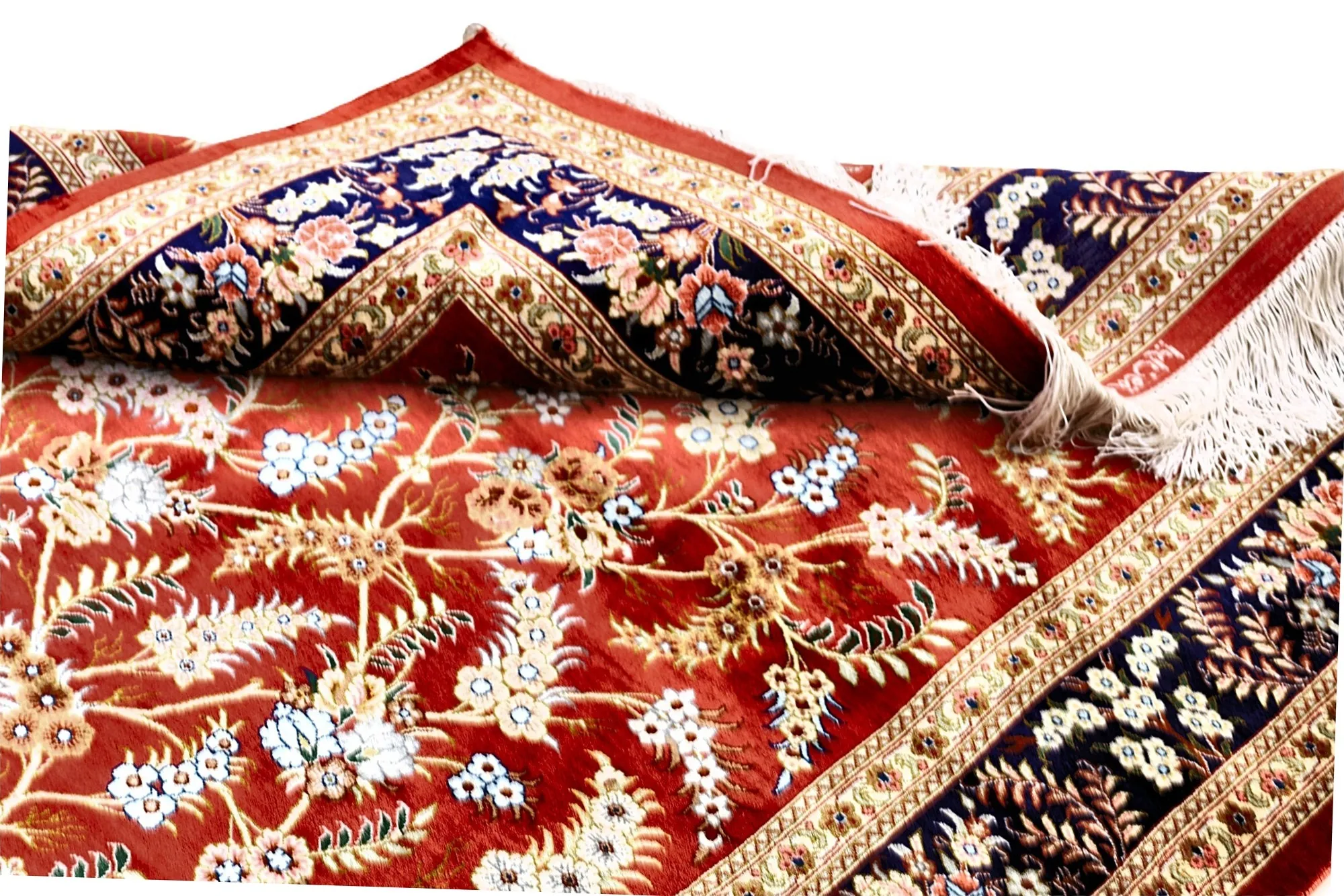 115780-08 Ghom Perserteppich 150 × 98 cm aus Seide, handgeknüpft