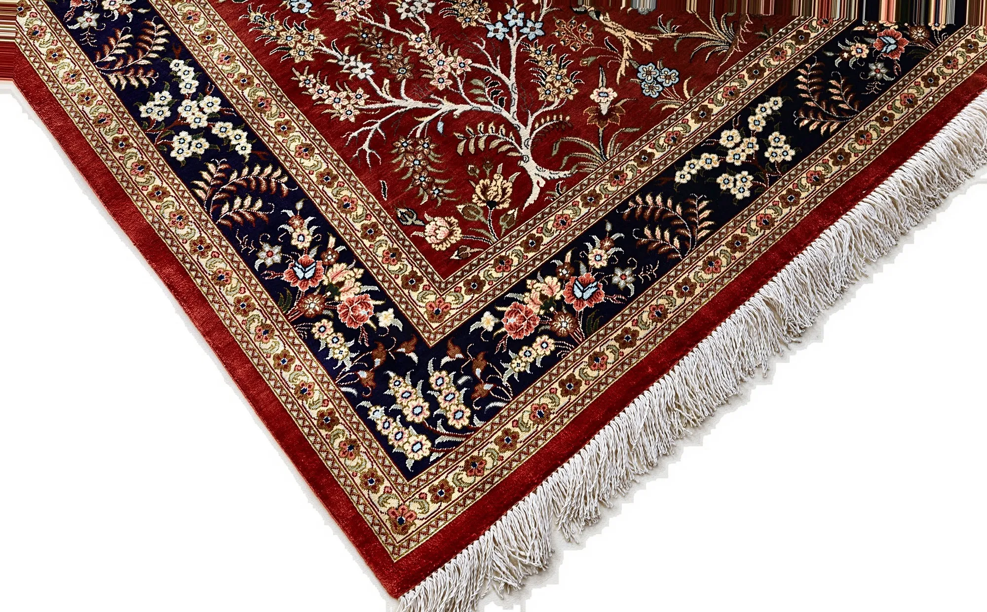 115780-10 Ghom Perserteppich 150 × 98 cm aus Seide, handgeknüpft