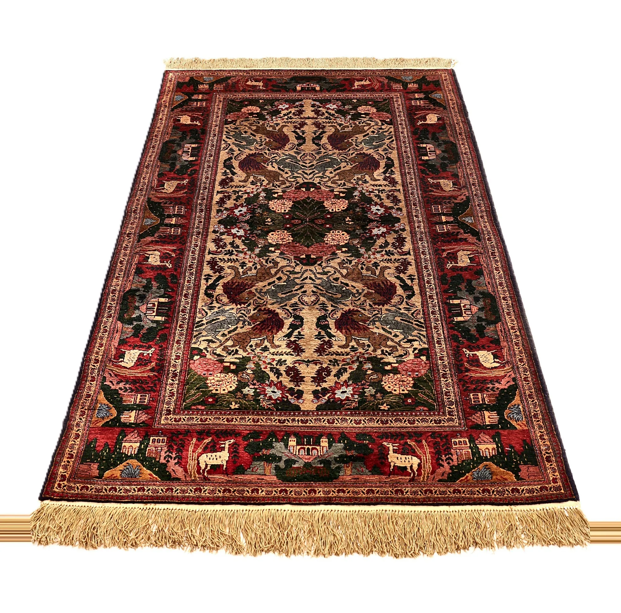 115784-02 Perserteppich 153 × 94 cm aus Seide, handgeknüpft