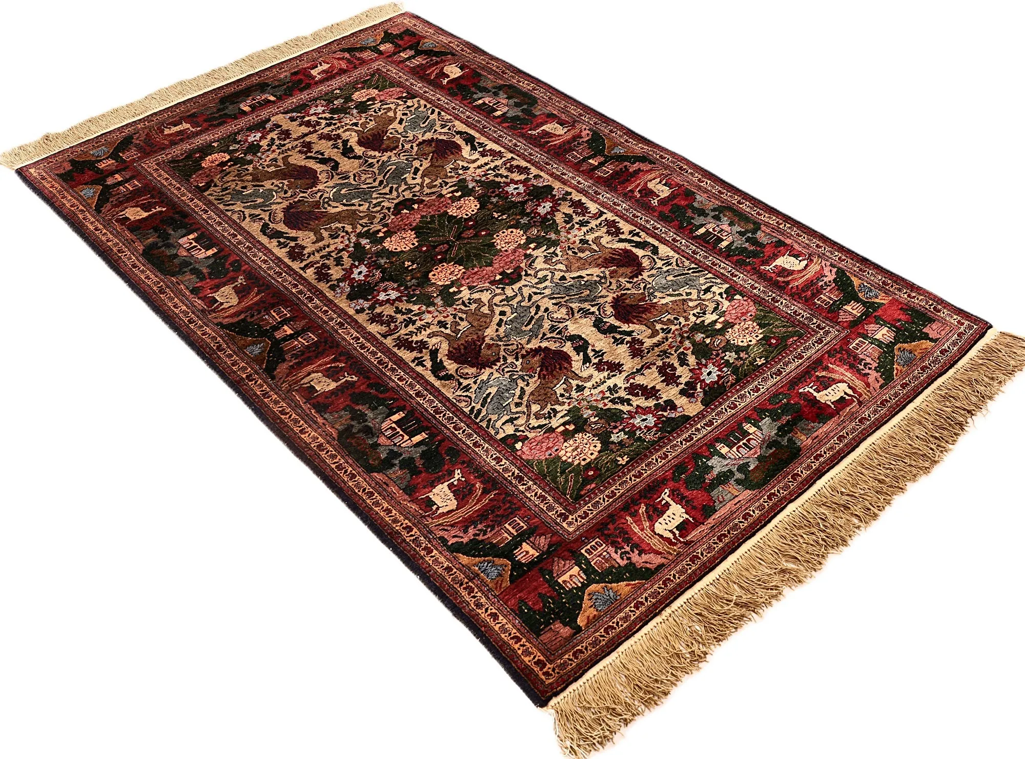 115784-03 Perserteppich 153 × 94 cm aus Seide, handgeknüpft