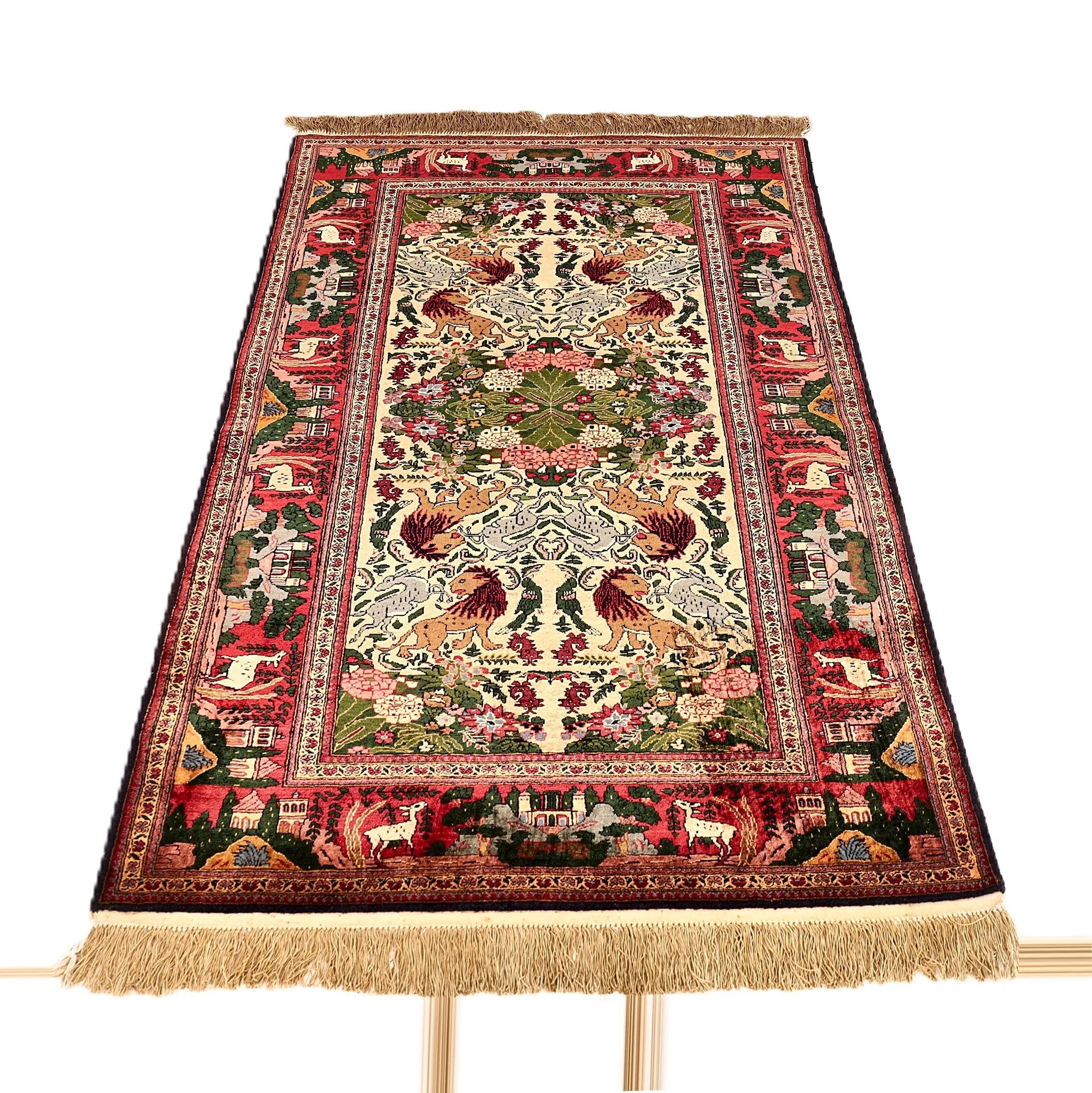 115784-09 Perserteppich 153 × 94 cm aus Seide, handgeknüpft