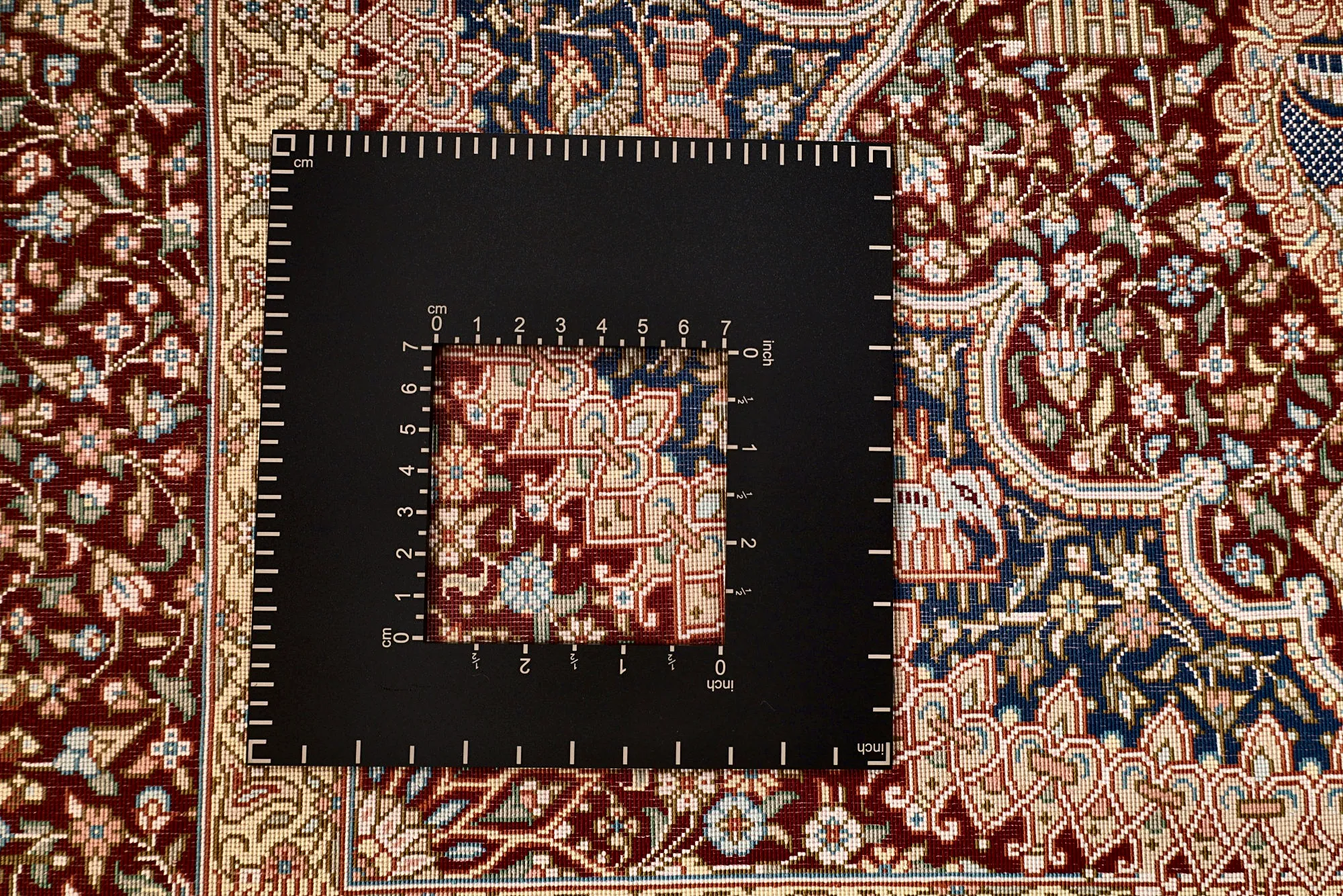 Handgeknüpfter Ghom Perserteppich, 118 × 80 cm, Seide