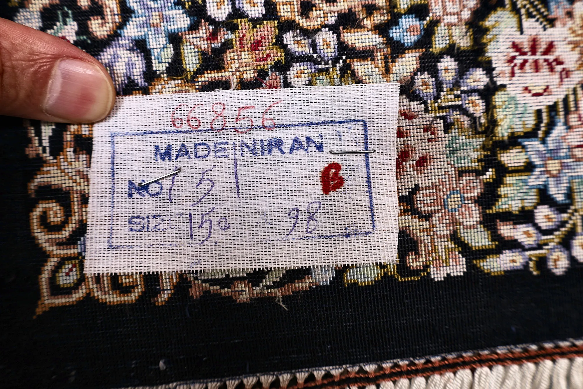 Handgeknüpfter Ghom Perserteppich, 308 × 80 cm, Seide