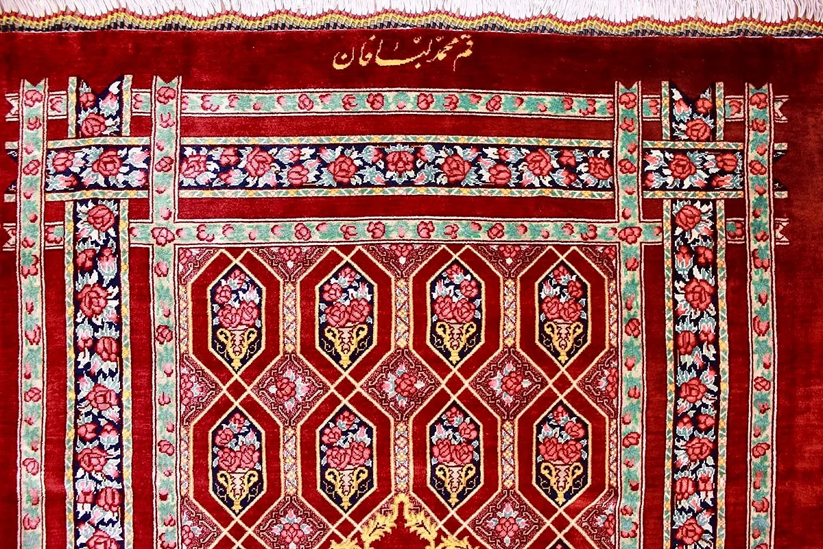 Ghom Perserteppich 306 × 78 cm aus Seide, handgeknüpft