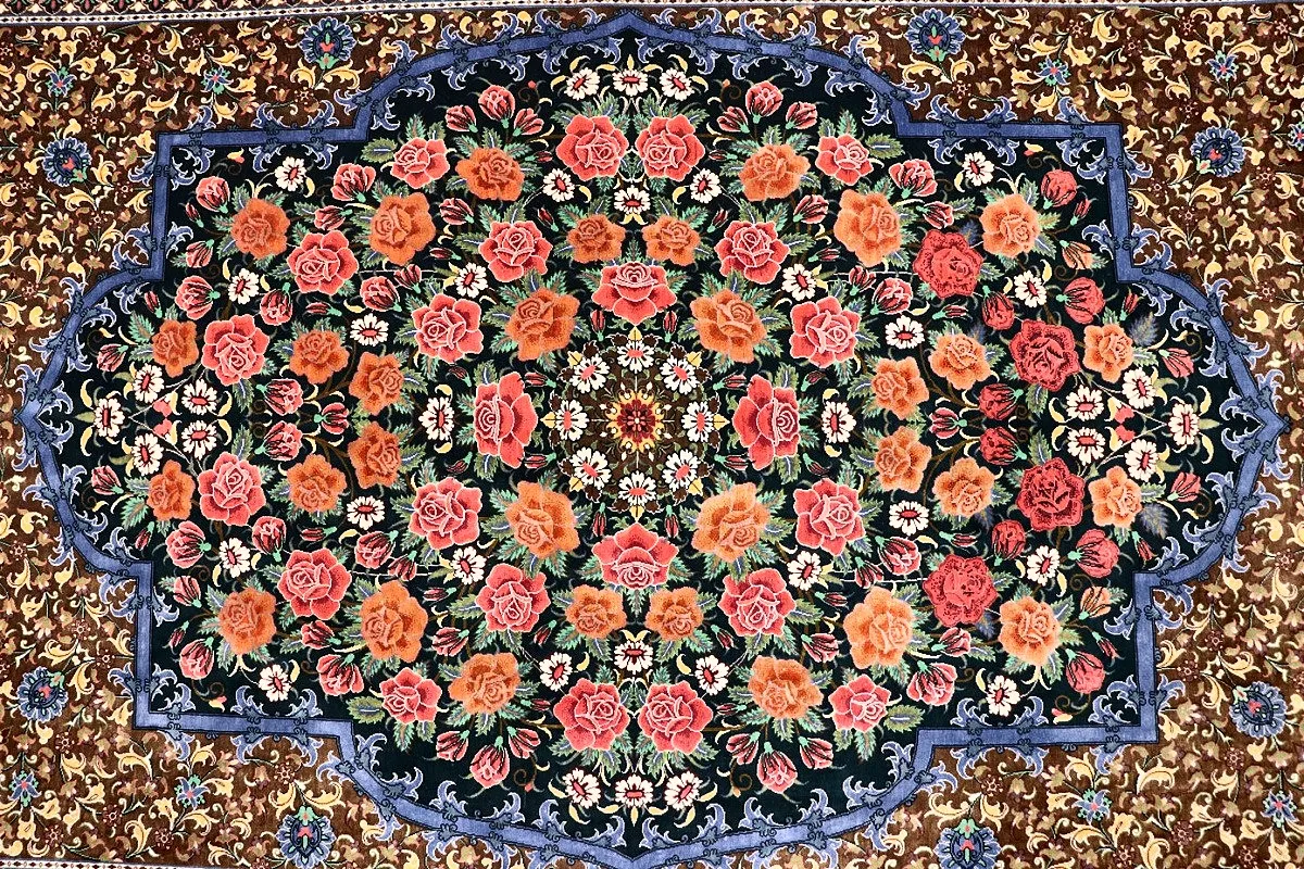 Handgeknüpfter Ghom Perserteppich 191 × 130 cm