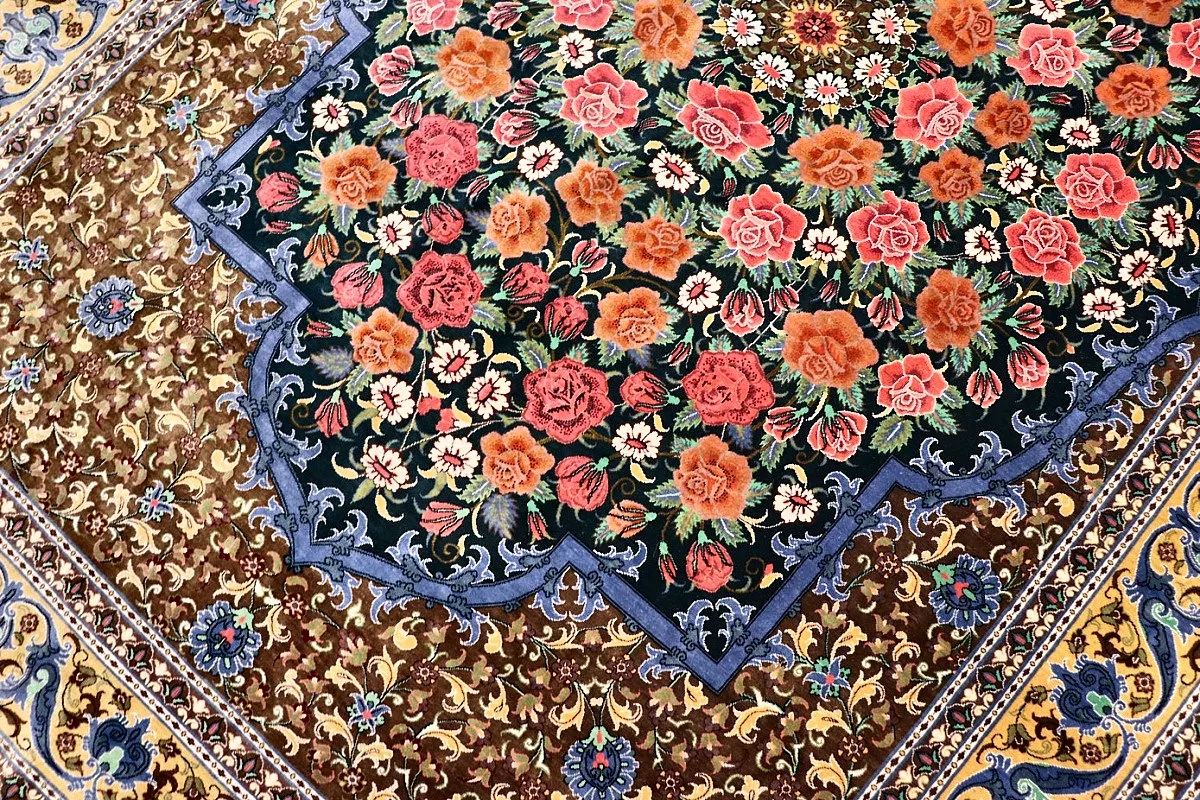 Handgeknüpfter Ghom Perserteppich 191 × 130 cm