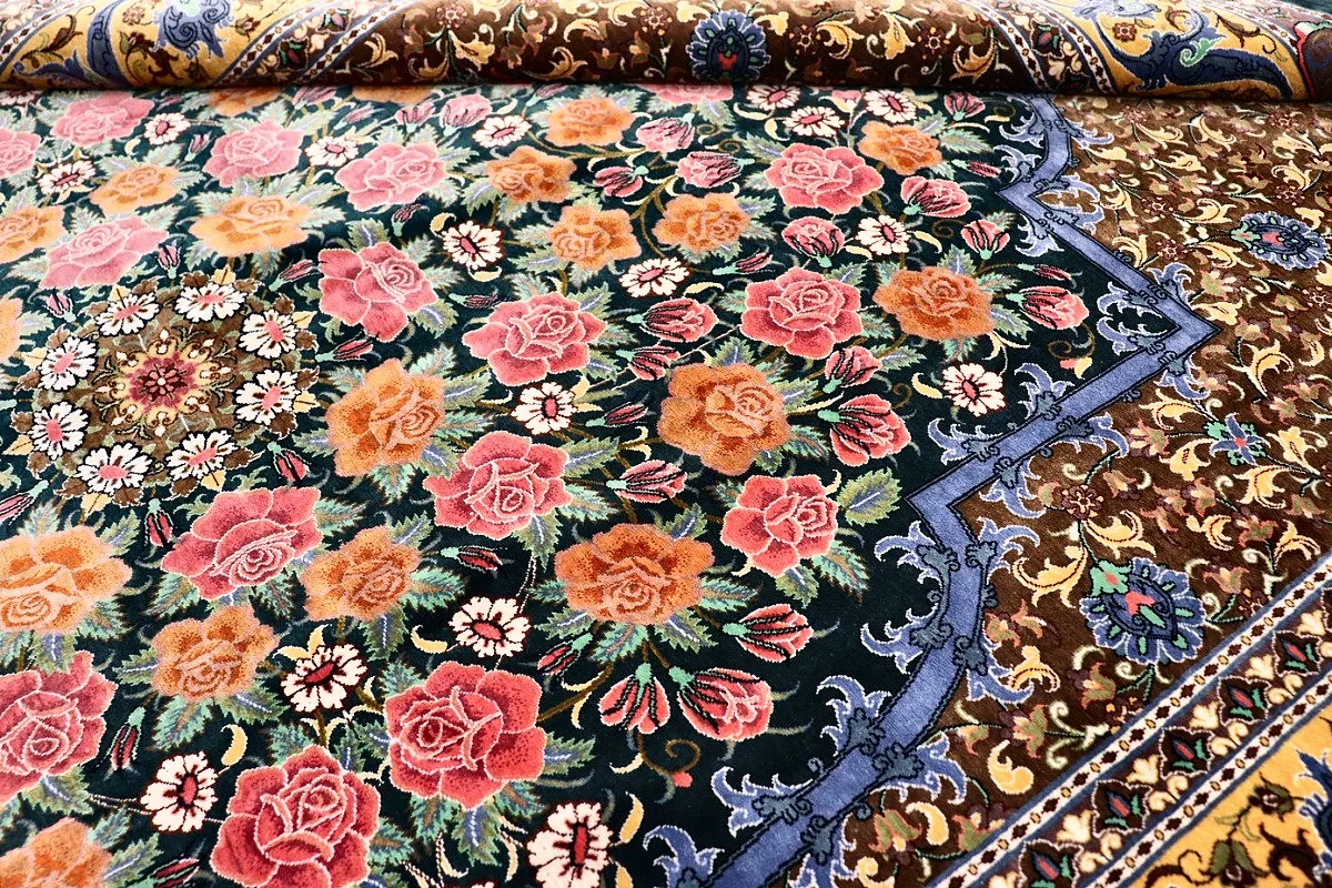 Handgeknüpfter Ghom Perserteppich 191 × 130 cm