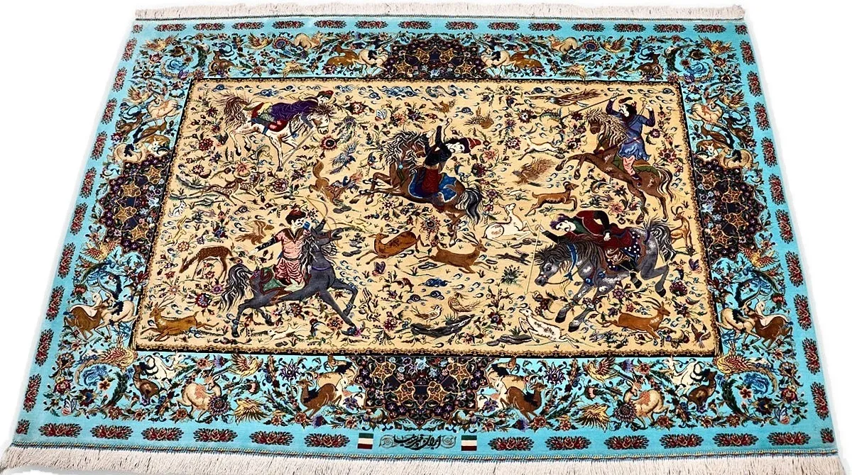 Handgeknüpfter Ghom Perserteppich 197 × 131 cm