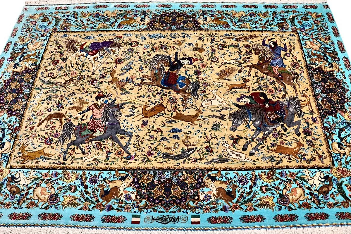 Handgeknüpfter Ghom Perserteppich 197 × 131 cm