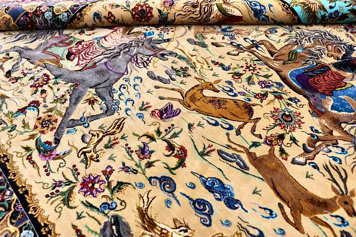 Handgeknüpfter Ghom Perserteppich 197 × 131 cm