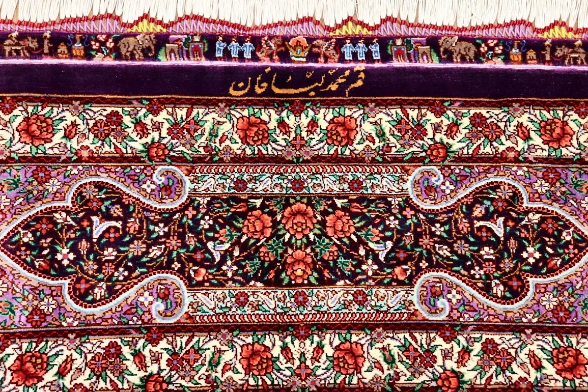 Handgeknüpfter Ghom Perserteppich 195 × 134 cm