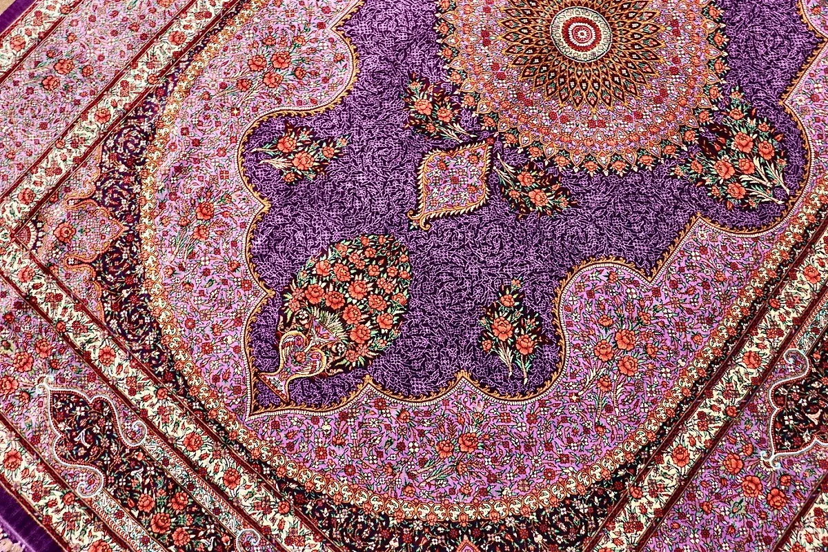 Handgeknüpfter Ghom Perserteppich 195 × 134 cm
