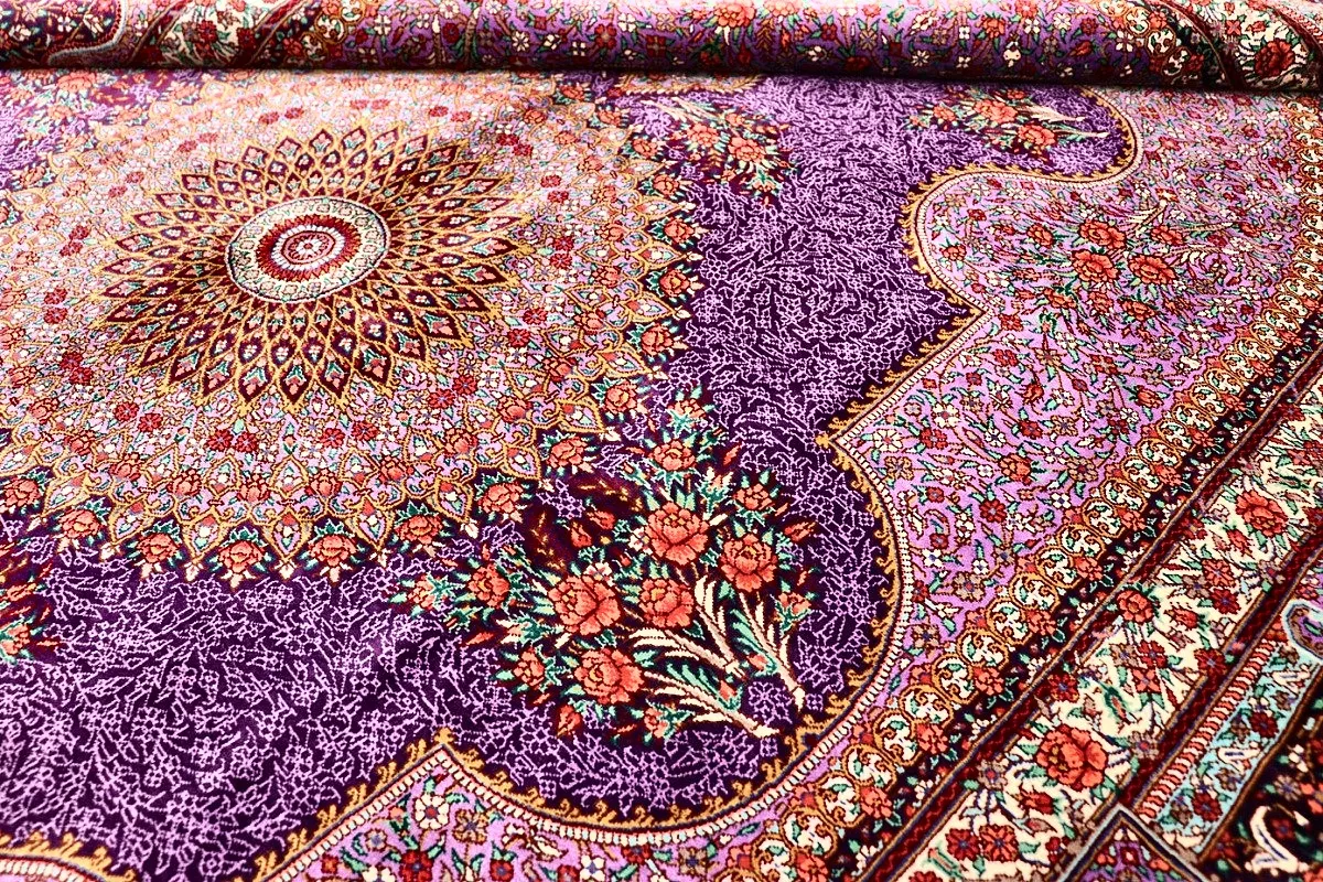 Handgeknüpfter Ghom Perserteppich 195 × 134 cm