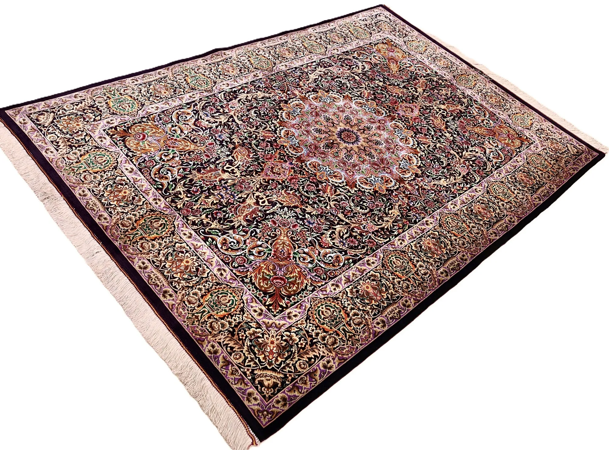 Handgeknüpfter Ghom Perserteppich 195 × 136 cm
