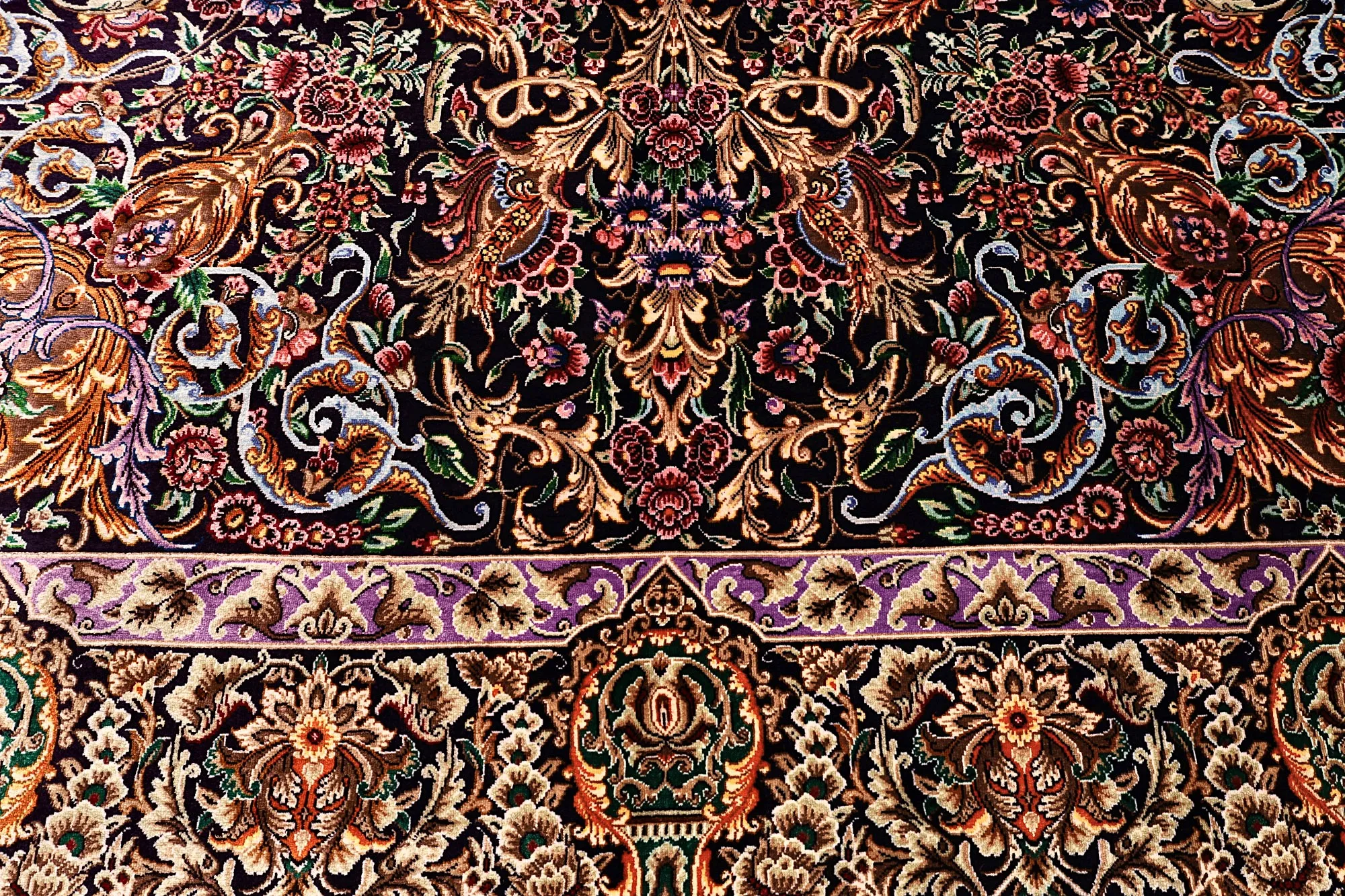 Handgeknüpfter Ghom Perserteppich 195 × 136 cm