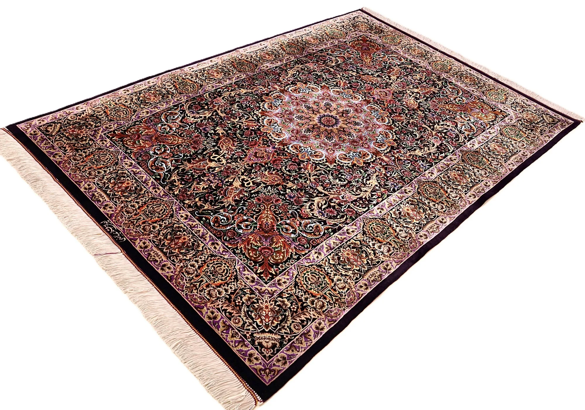 Handgeknüpfter Ghom Perserteppich 195 × 136 cm